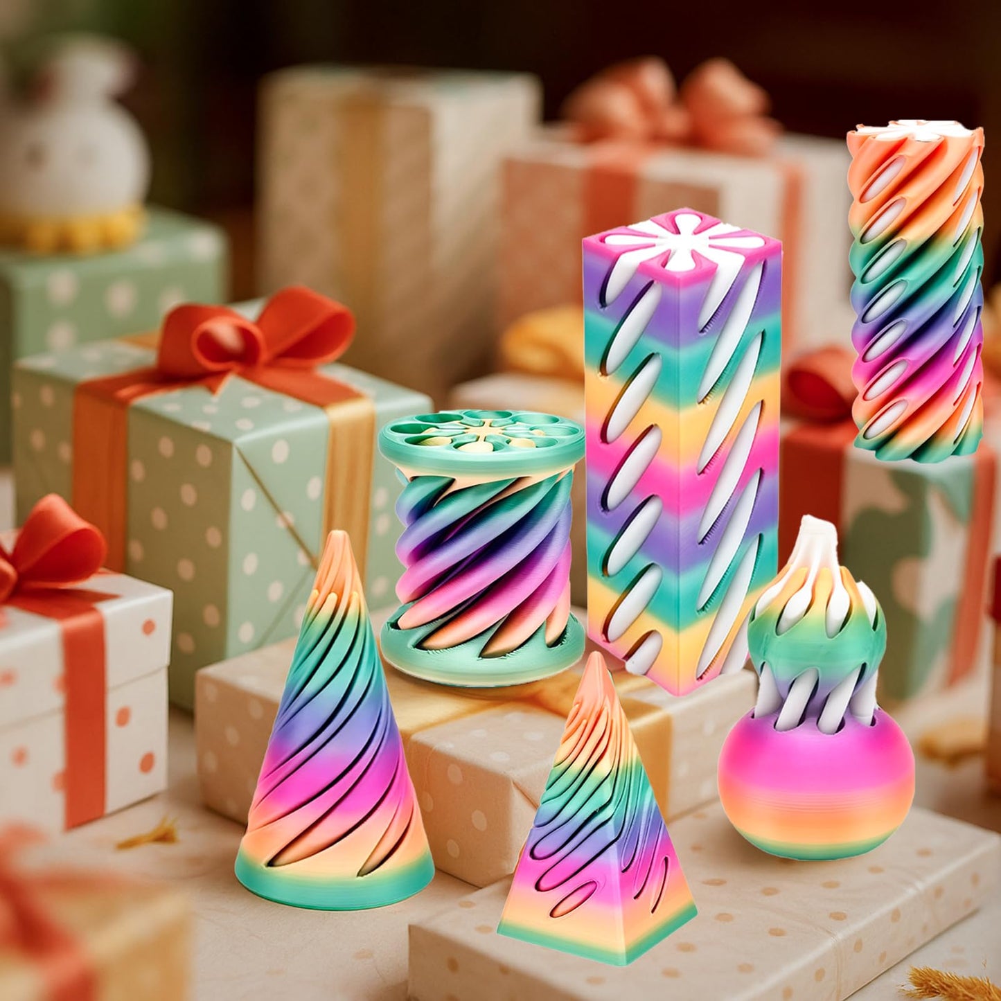 Lyzbbsoy Impossible Cone Fidget Toy – 3D Printed Spiral Pyramid (6 Pack)