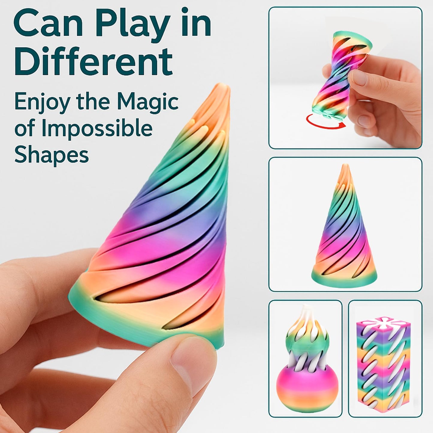 Lyzbbsoy Impossible Cone Fidget Toy – 3D Printed Spiral Pyramid (6 Pack)