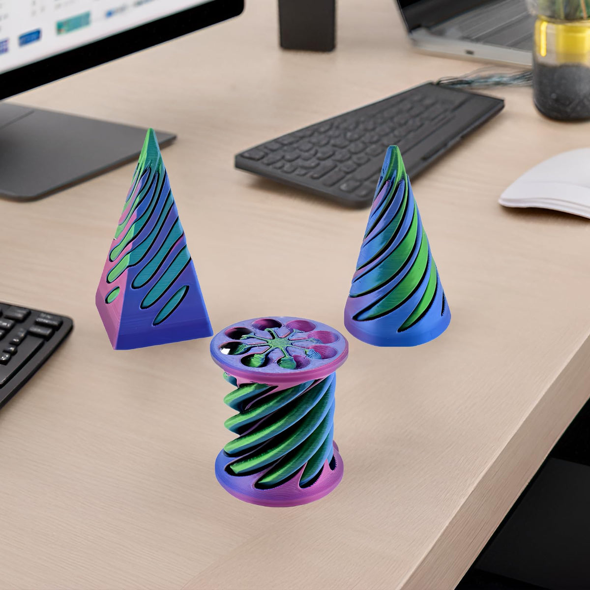 Lyzbbsoy 3 Packs Impossible Cone | Spiral Cone Fidget Toy – 3D Printed Desktop Decor & Focus Support