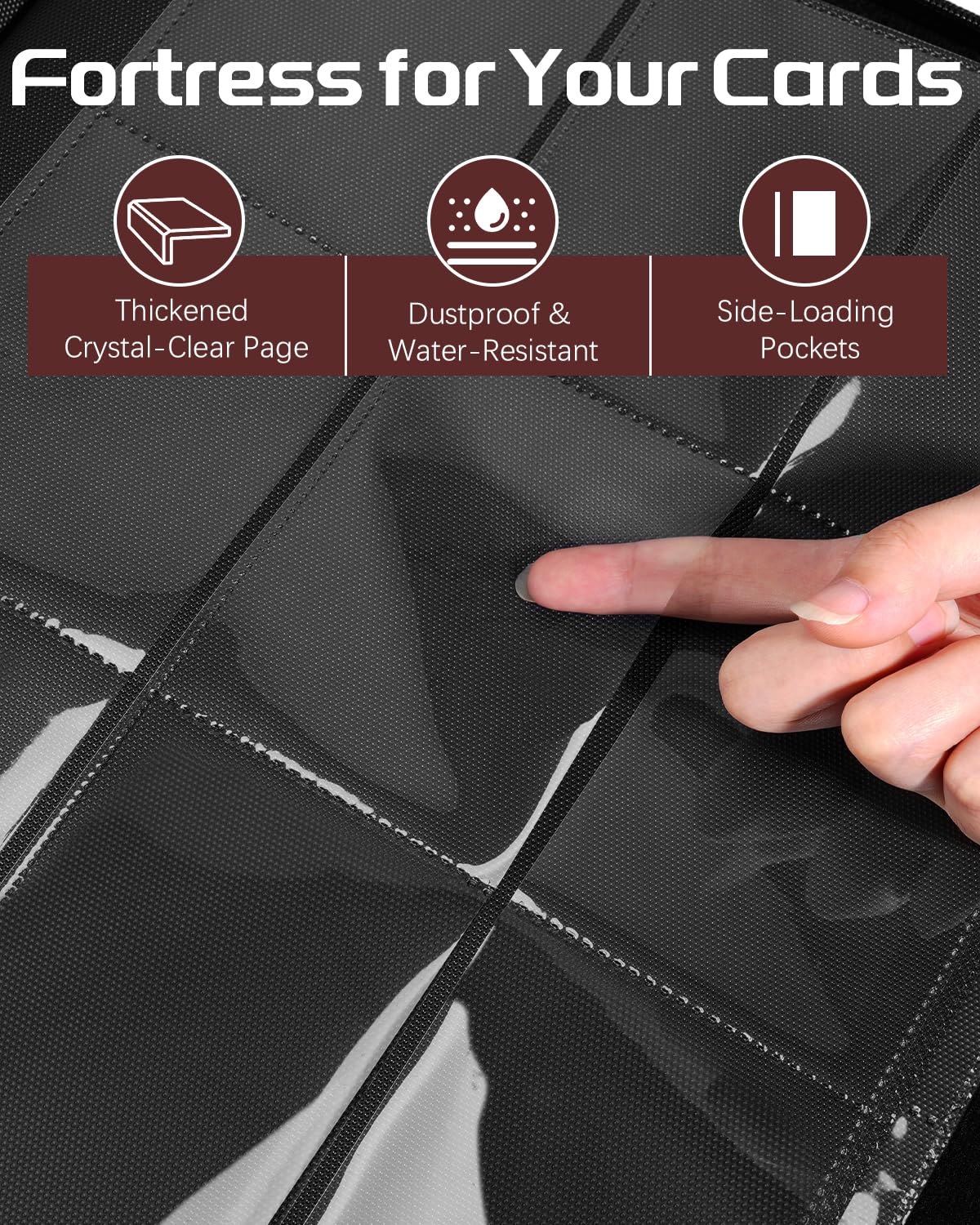 Lzerking 2 Pack Top Loader Binder – 576 Card Capacity, PU Leather, Waterproof & Acid-Free