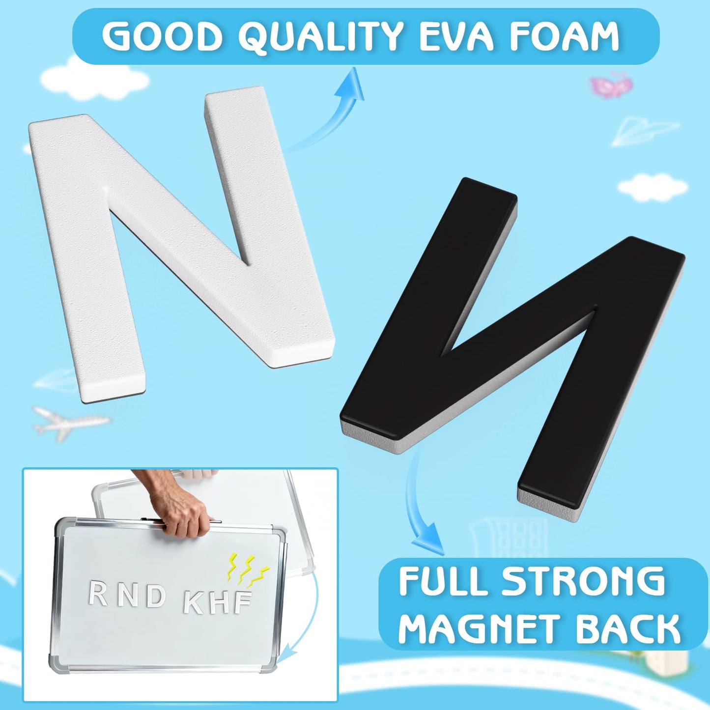 Lzttyee Magnetic EVA Alphabet Letters (117pcs) for Refrigerator & Whiteboard