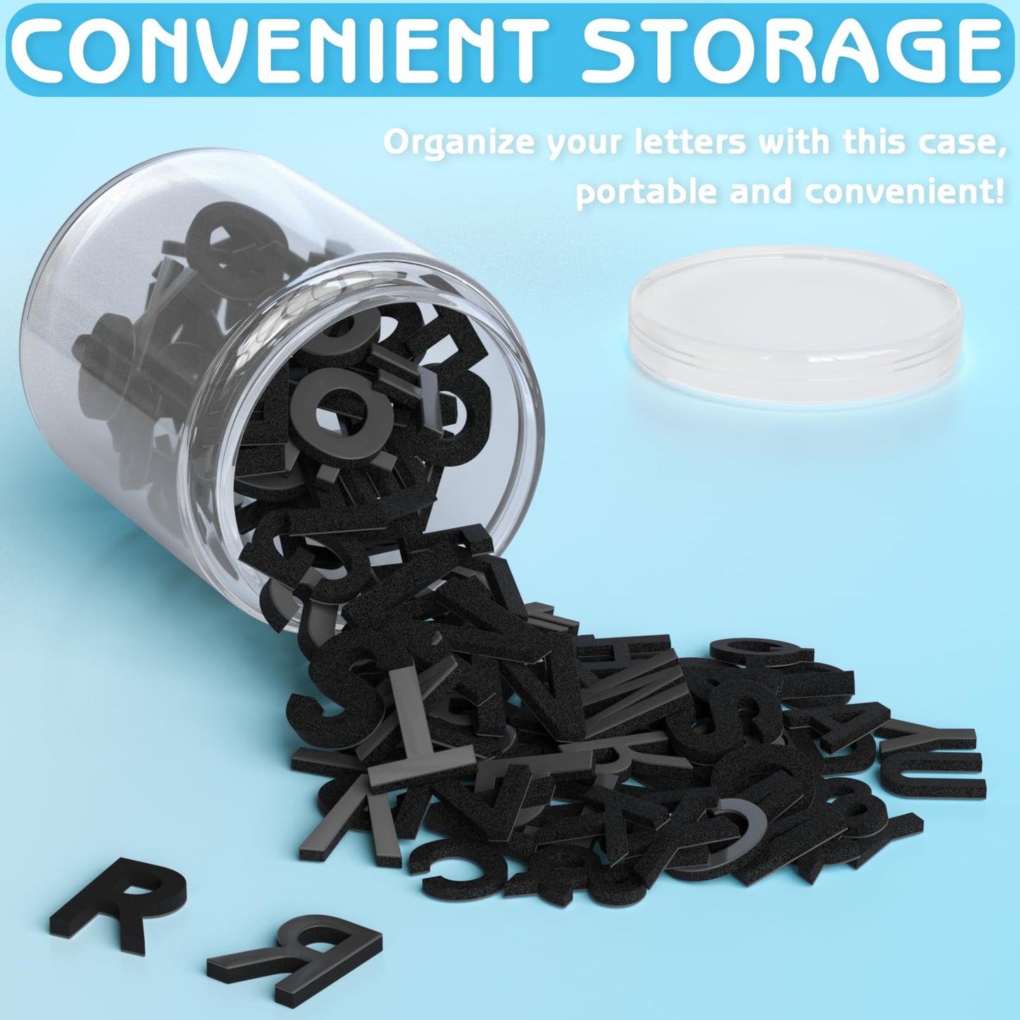 Lzttyee 117-Piece Magnetic Alphabet Letters - EVA Foam Black for Fridge & Whiteboard