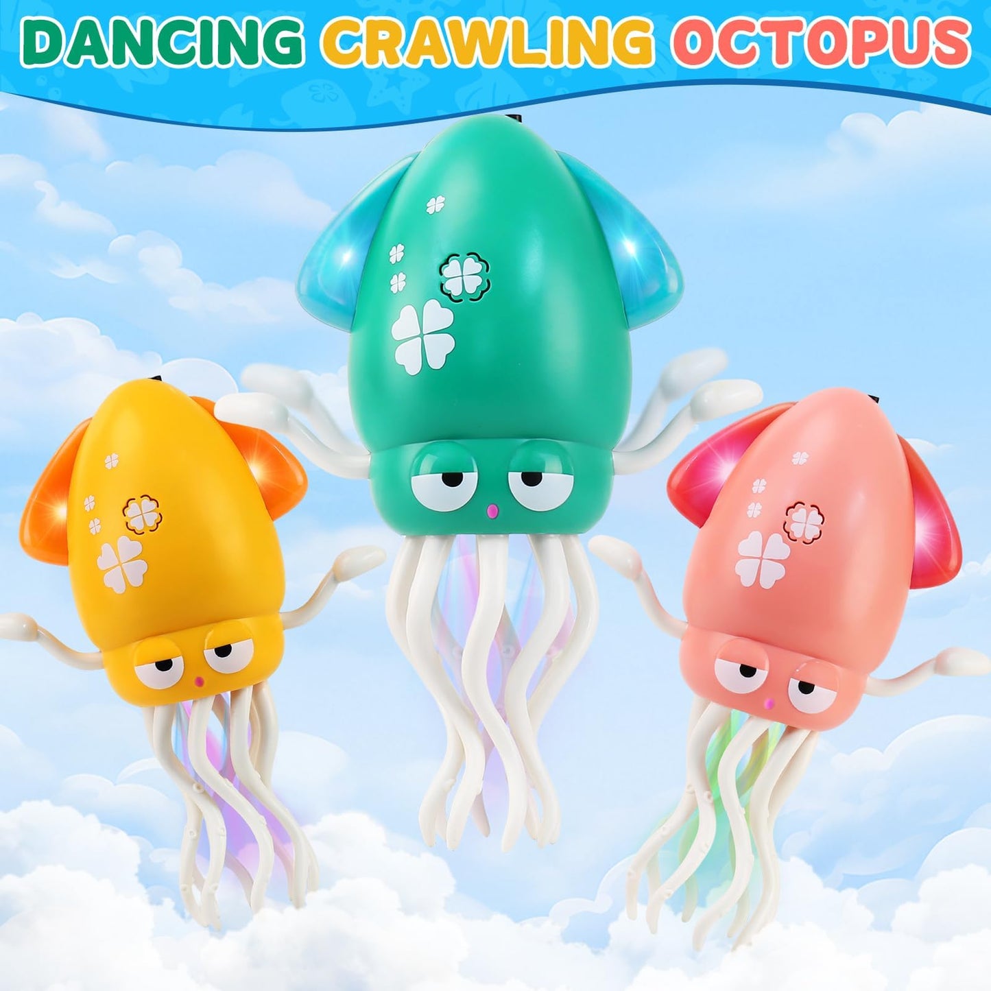 LZZAPJ Electric Dancing Octopus Light Toy for Babies 12-18 Months – Green