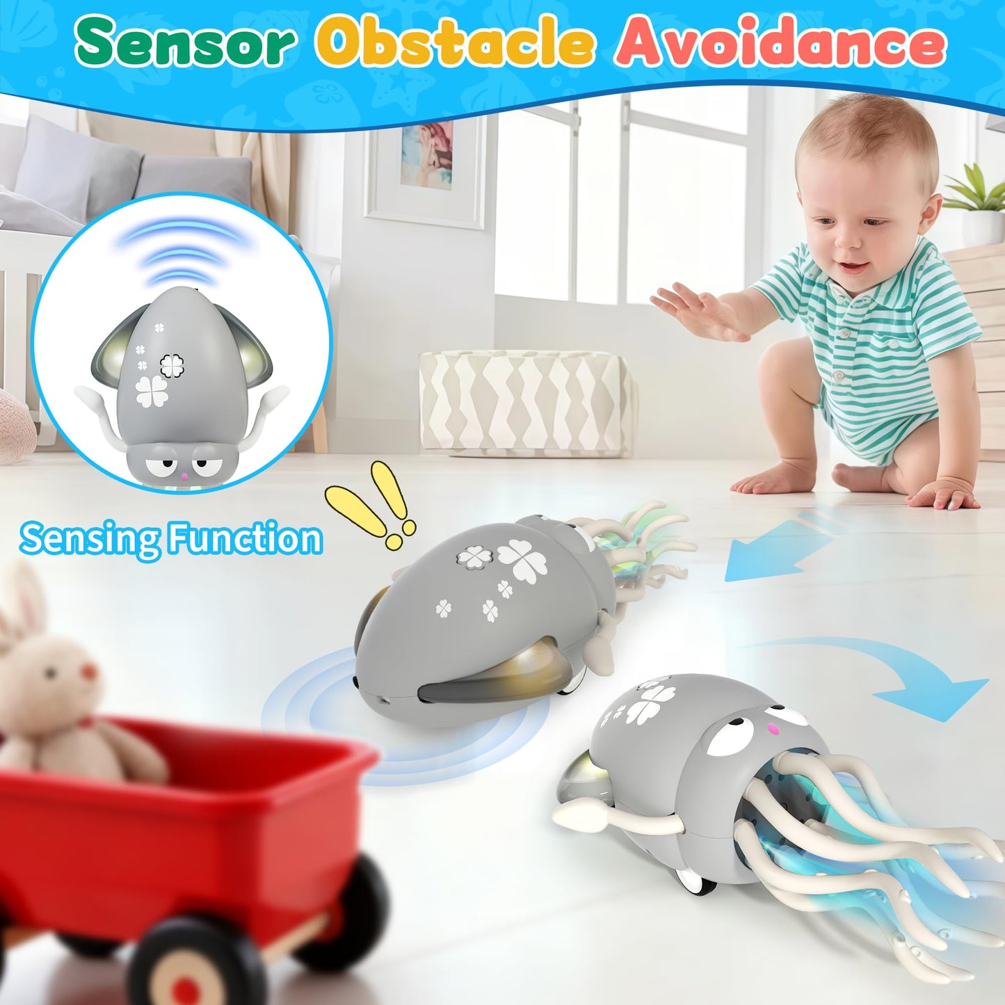 LZZAPJ Electric Dancing Octopus Light Music Toy for Babies 12-18 Months