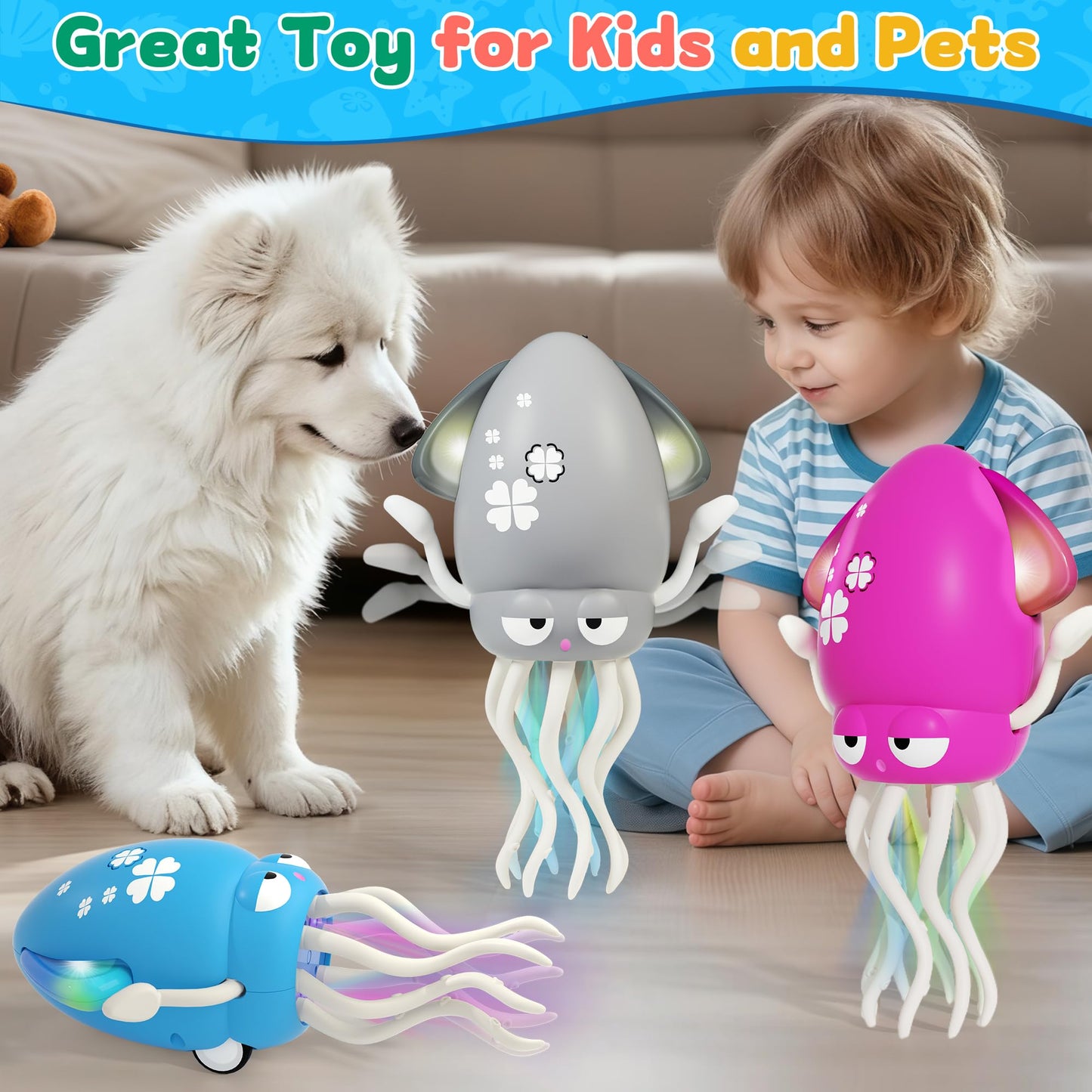 LZZAPJ Electric Dancing Octopus Light Music Toy for Babies 12-18 Months