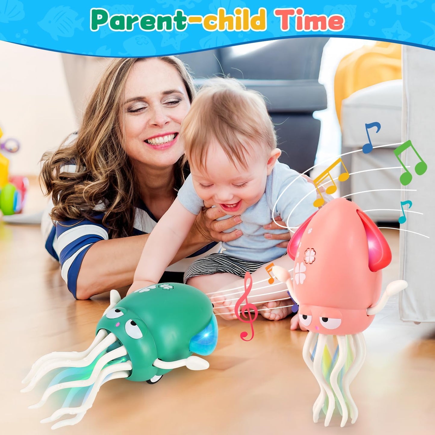 LZZAPJ Electric Dancing Octopus Light Toy for Babies 12-18 Months – Green