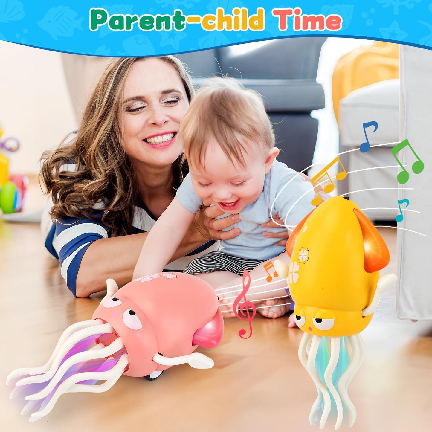 LZZAPJ Electric Dancing Octopus Toy – Lights, Music & USB Rechargeable, 12–18 Months