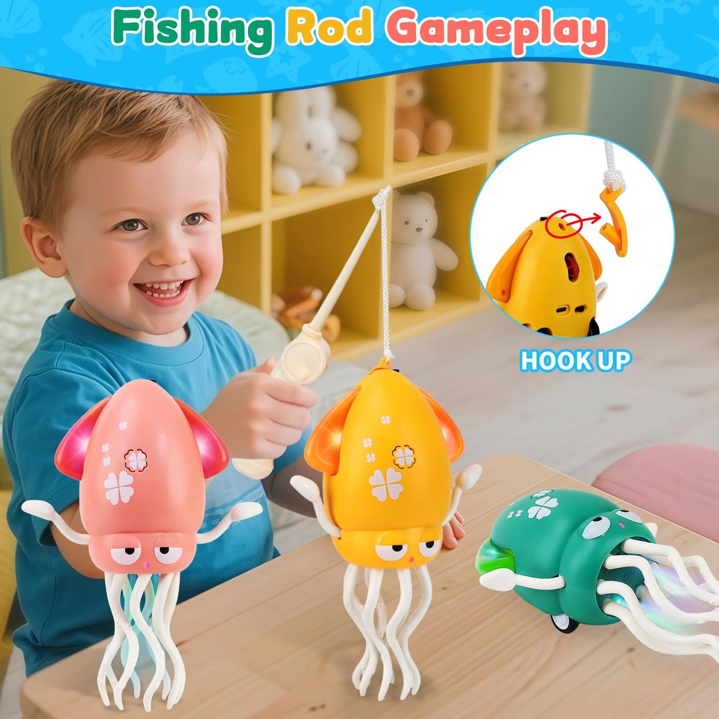 LZZAPJ Electric Dancing Octopus Toy – Light & Music for Babies 6-12 Months | USB Rechargeable