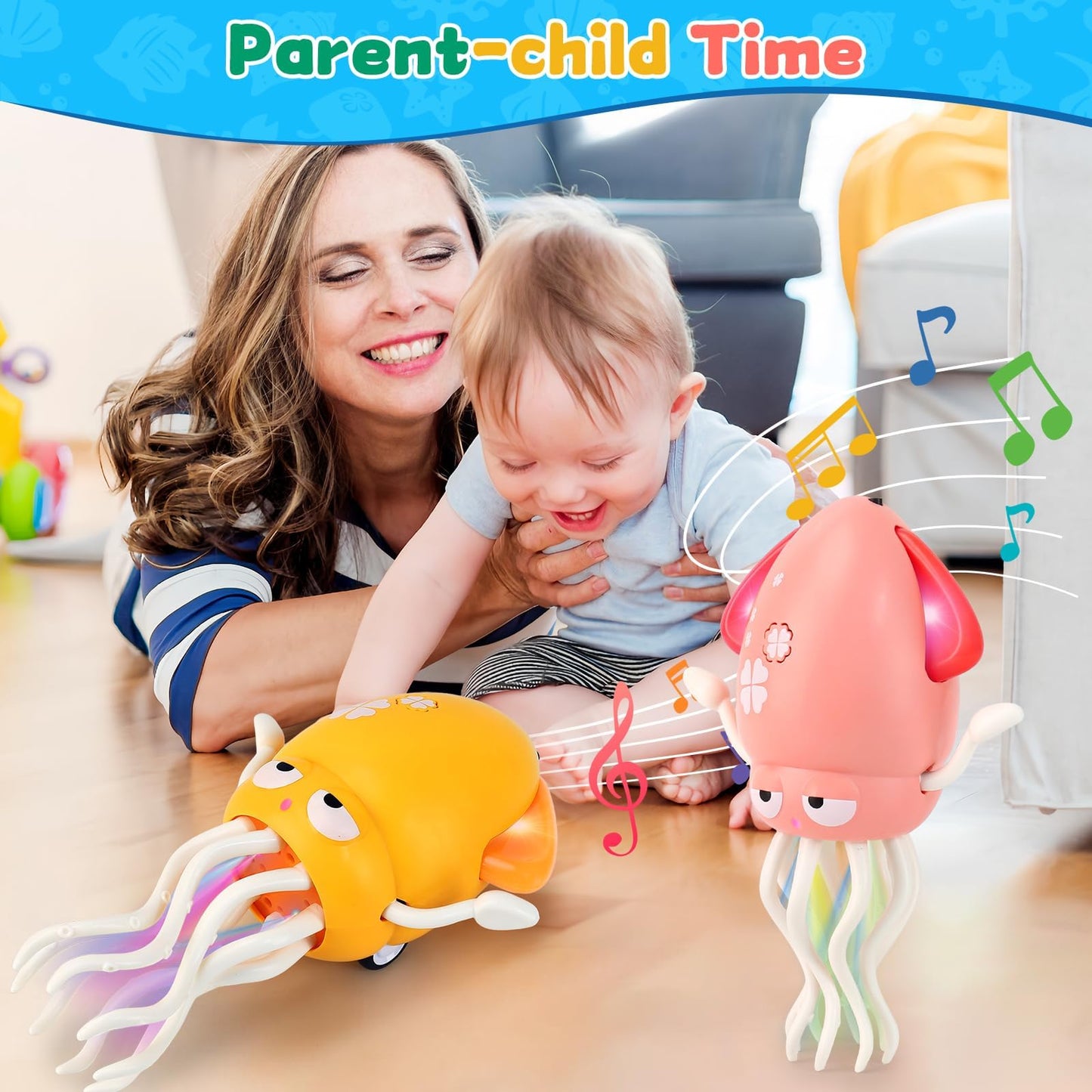 LZZAPJ Electric Dancing Octopus Toy – Light & Music for Babies 6-12 Months | USB Rechargeable