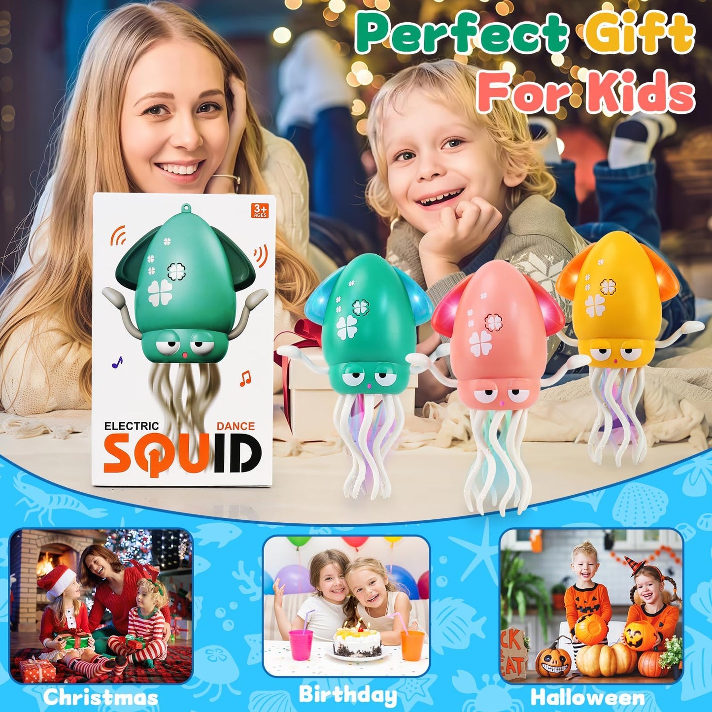 LZZAPJ Electric Dancing Octopus Light Toy for Babies 12-18 Months – Green