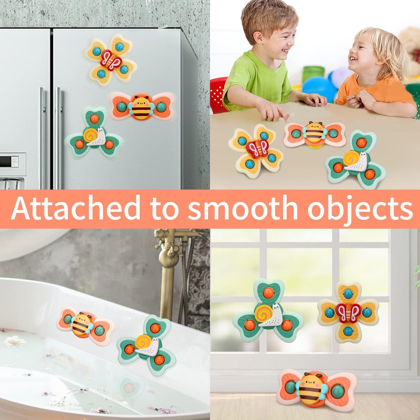LZZAPJ Spinning Sensory Toy for Babies & Toddlers | Suction Cup Spinner & Bath Toy
