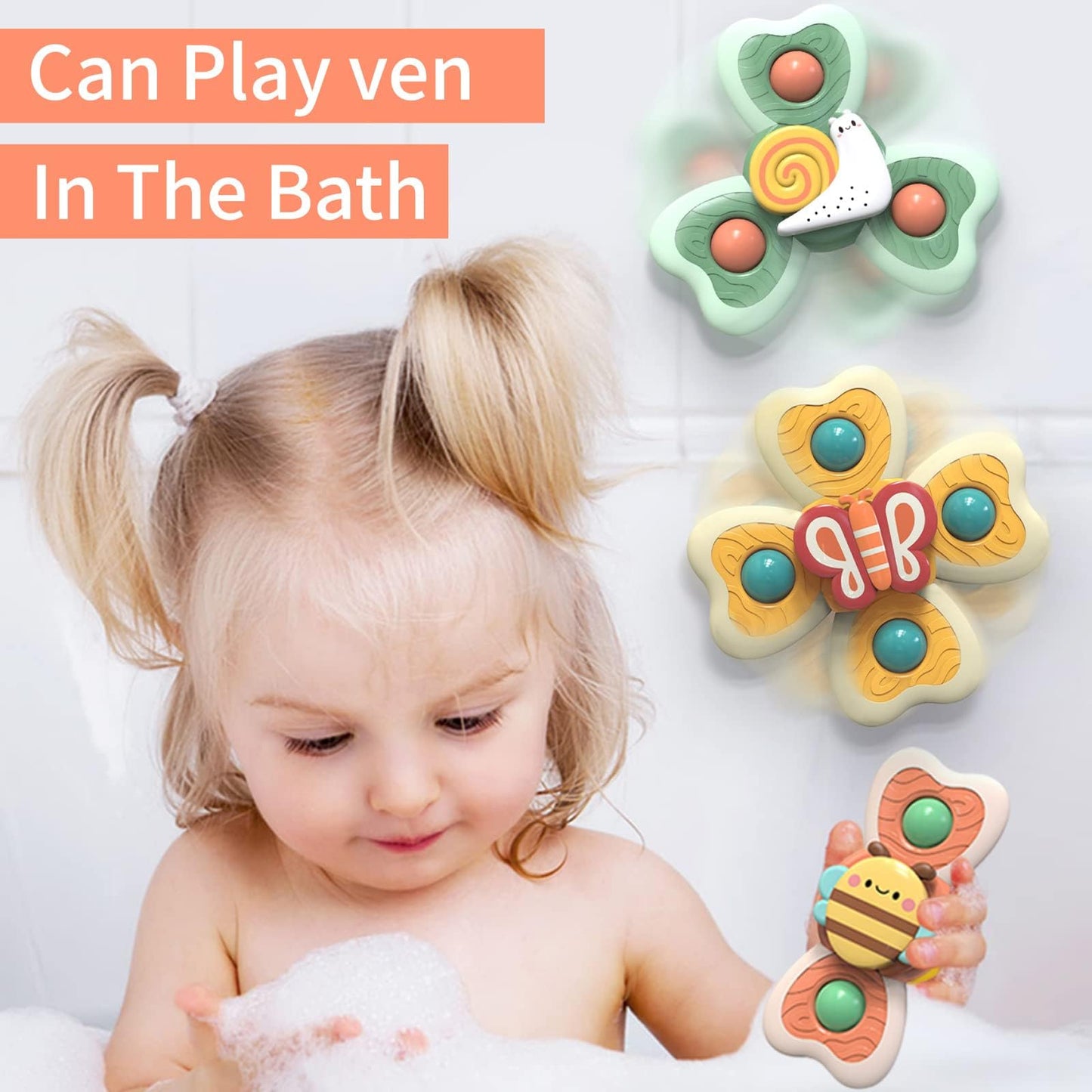 LZZAPJ Spinning Sensory Toy for Babies & Toddlers | Suction Cup Spinner & Bath Toy
