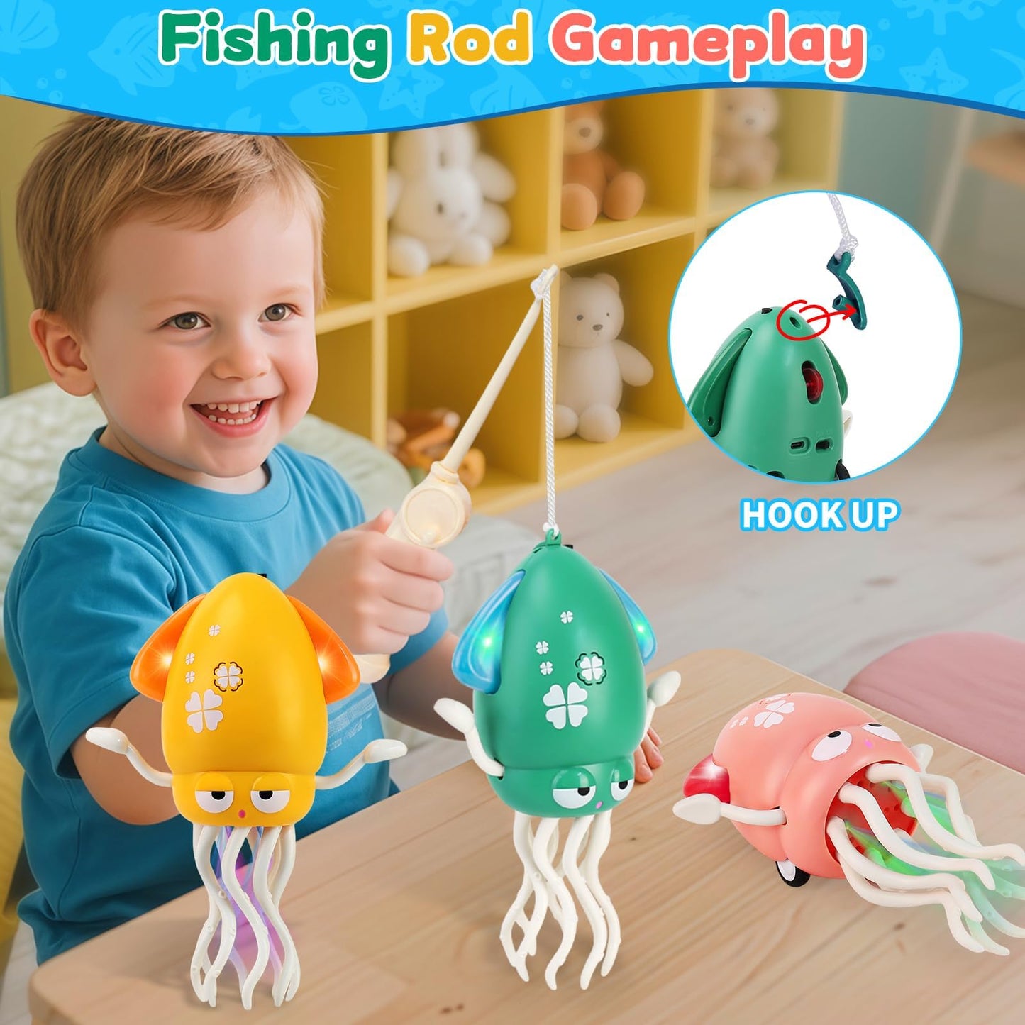 LZZAPJ Electric Dancing Octopus Light Toy for Babies 12-18 Months – Green