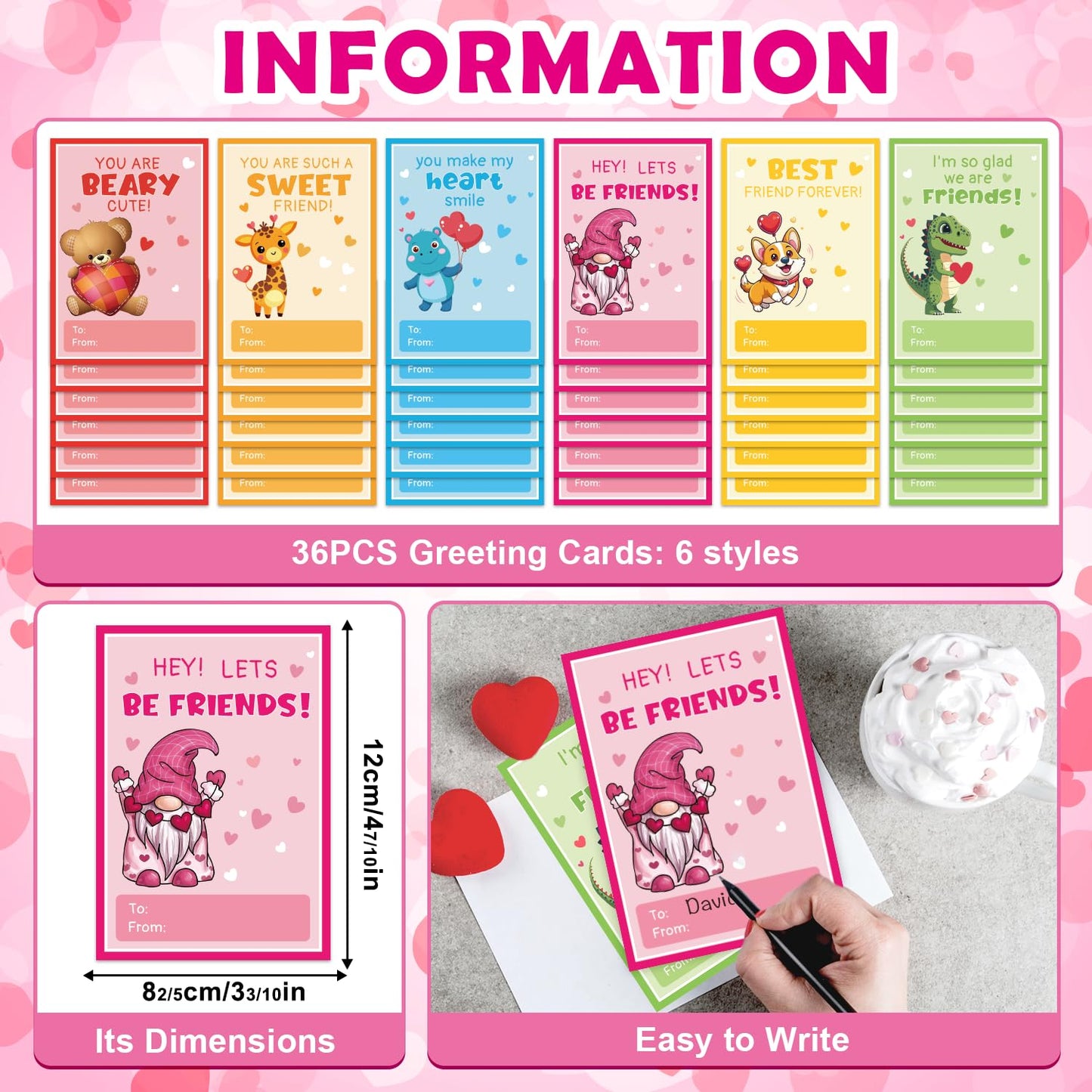 M AMFEOV 36-Pack Valentines Day Finger Light Cards for Kids – Classroom Gift Set