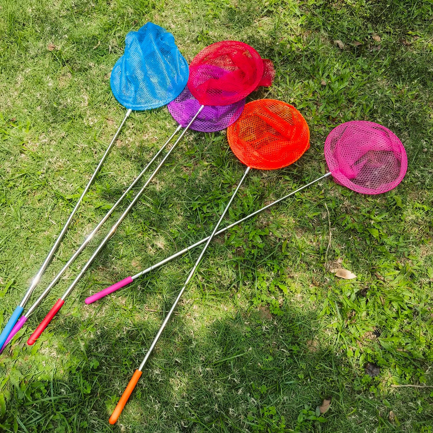 M-jump 2 Pack Kids Telescopic Butterfly Nets – Extendable 34in, Anti-Slip Grip