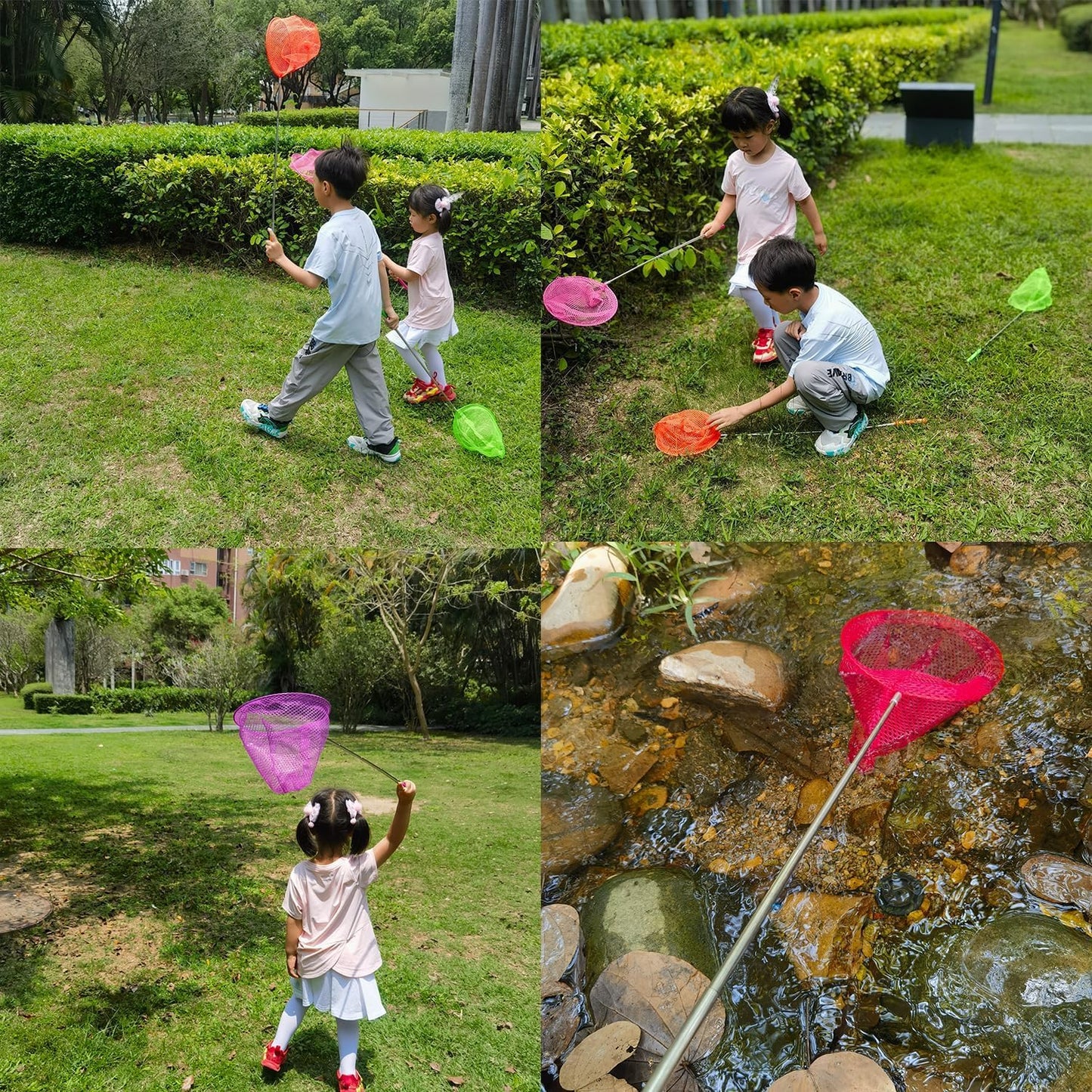 M-jump 2 Pack Kids Telescopic Butterfly Nets – Extendable 34in, Anti-Slip Grip
