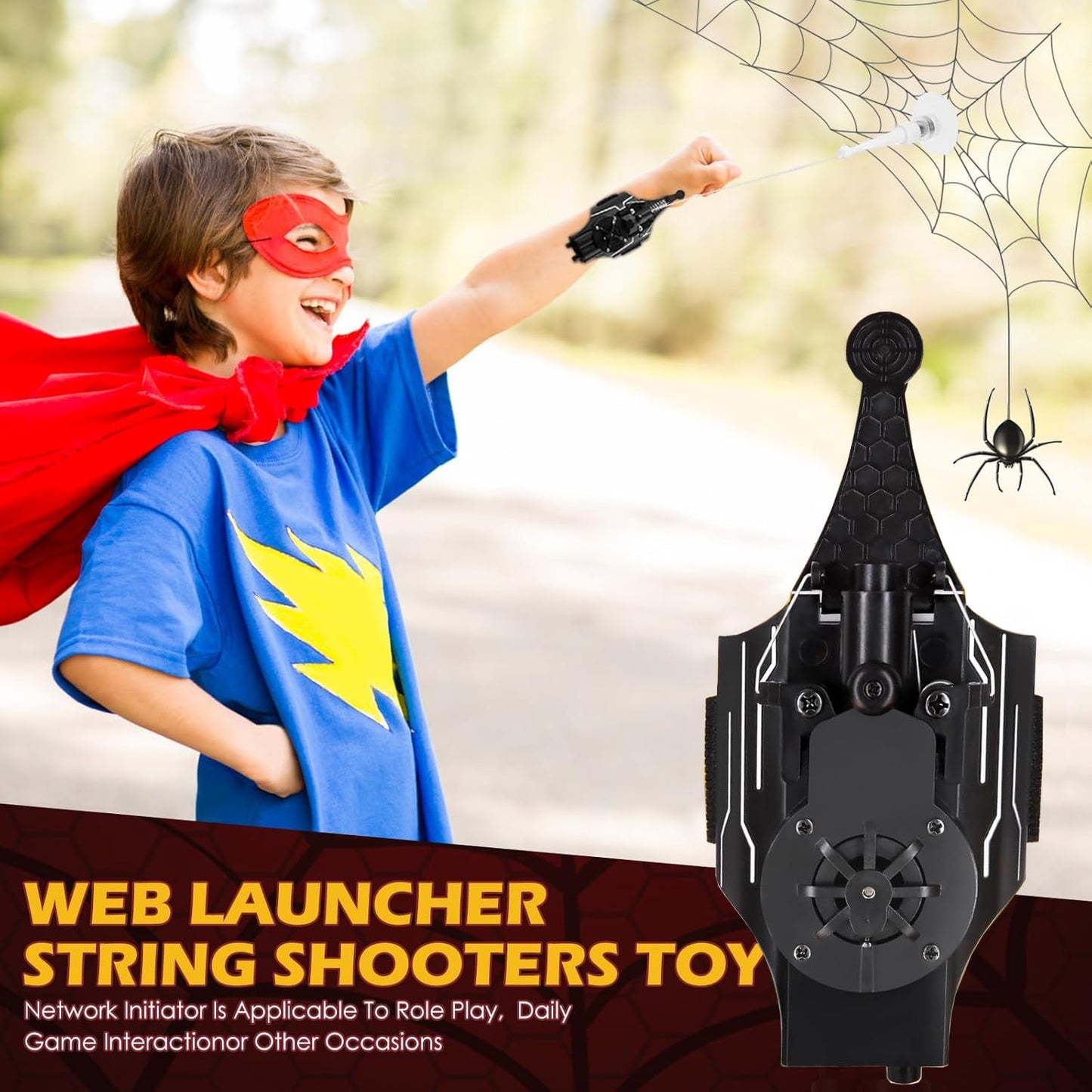 M MITLINK Web Launcher Spider String Shooter Toy – Real Silk Web, Durable & Easy to Use