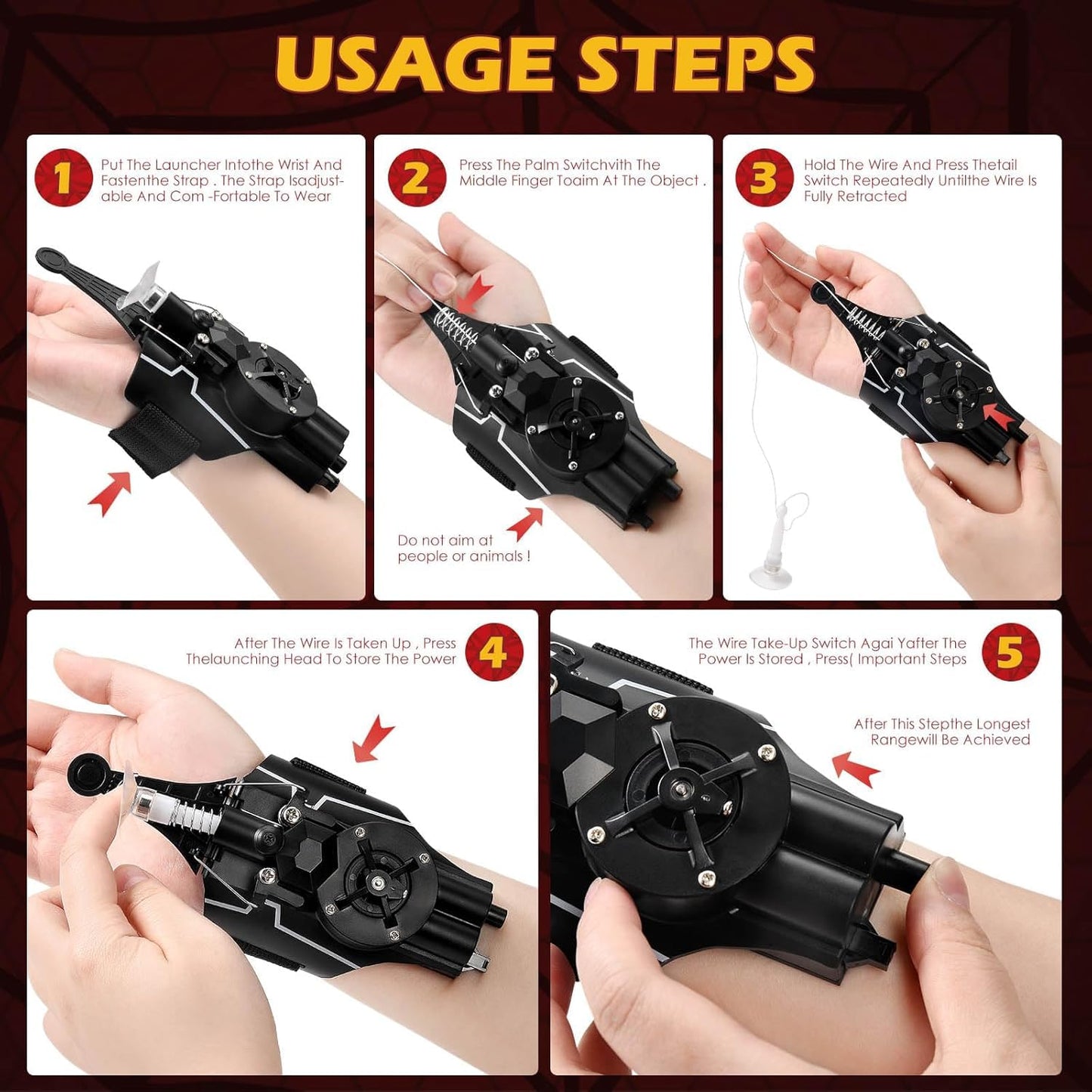 M MITLINK Web Launcher Spider String Shooter Toy – Real Silk Web, Durable & Easy to Use