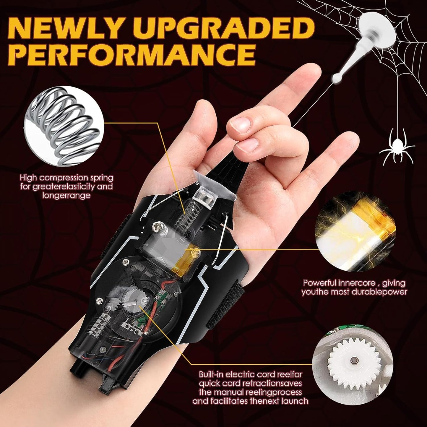 M MITLINK Web Launcher Spider String Shooter Toy – Real Silk Web, Durable & Easy to Use