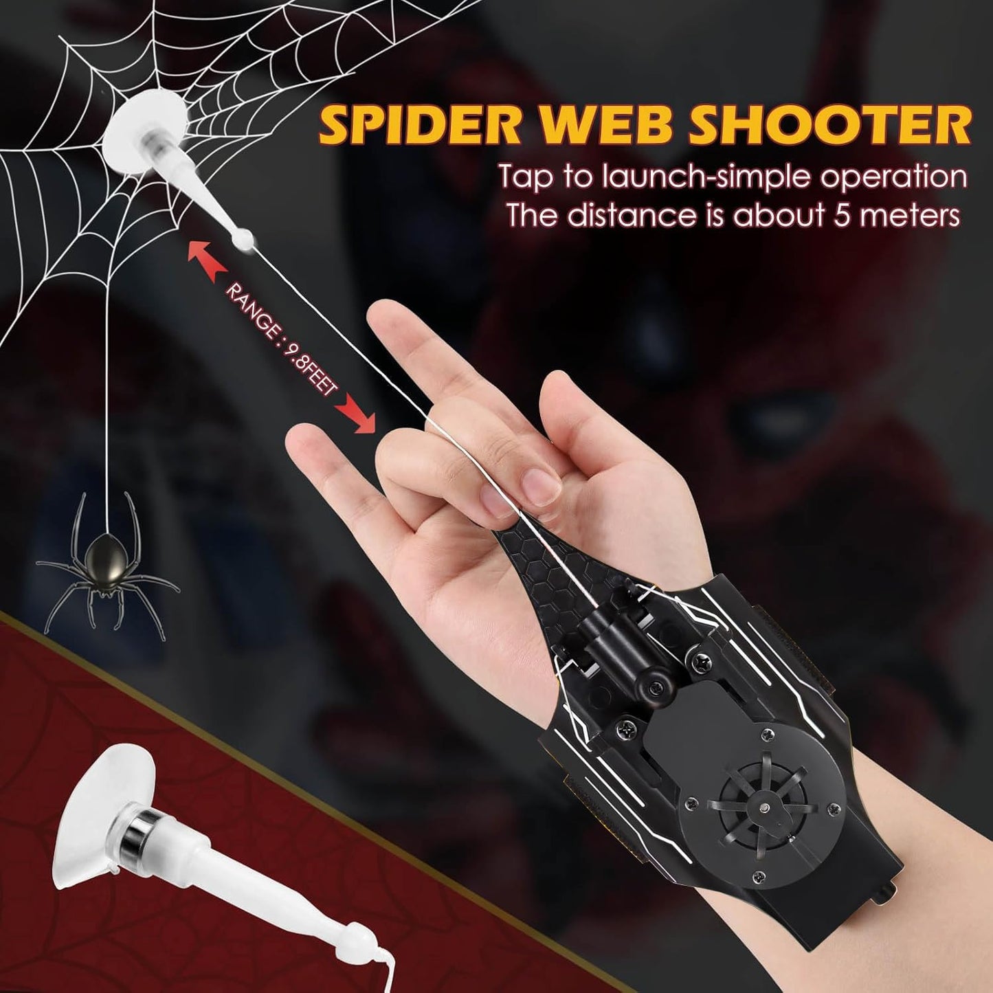 M MITLINK Web Launcher Spider String Shooter Toy – Real Silk Web, Durable & Easy to Use