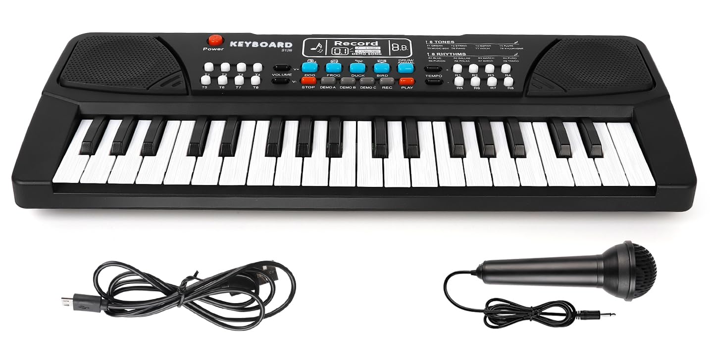 M SANMERSEN 37-Key Upgrade Piano Keyboard for Kids – Beginner Musical Toy with Microphone