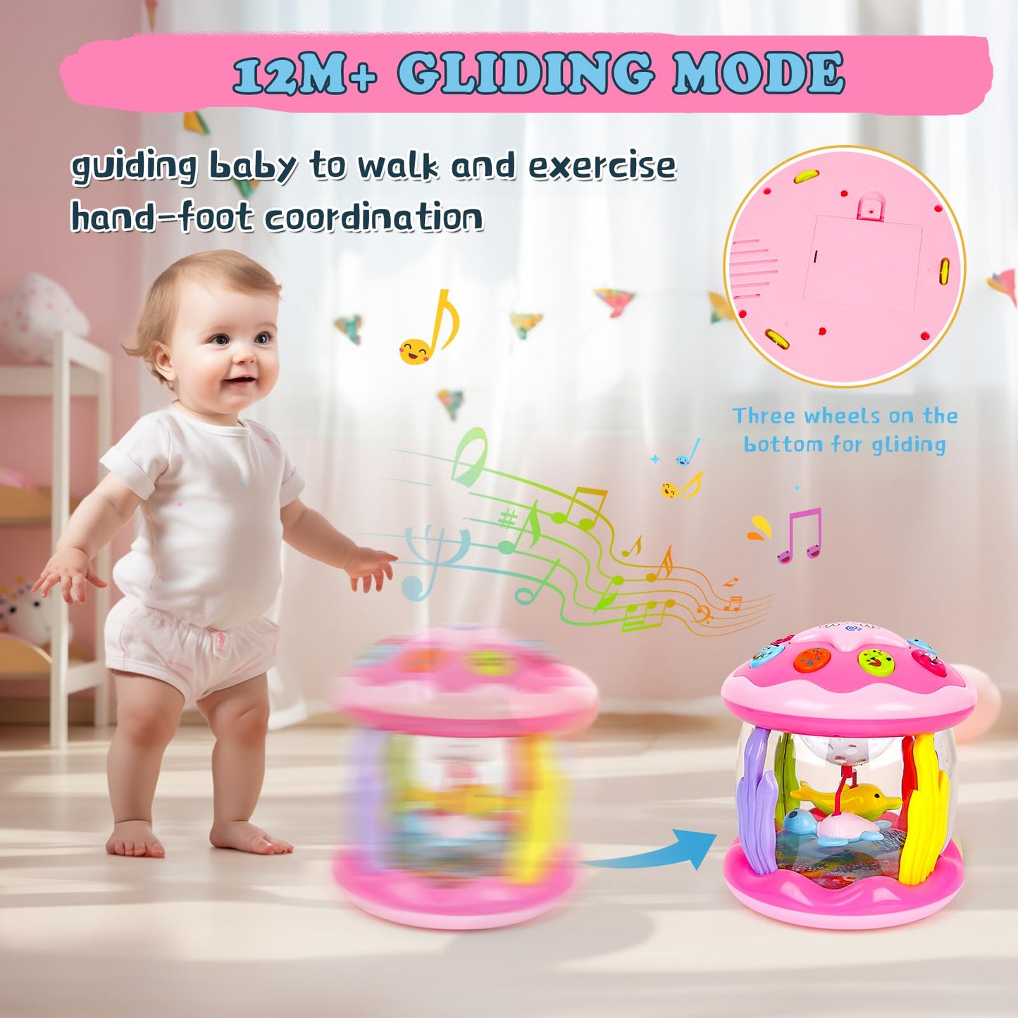 M SANMERSEN Ocean Rotating Projector Toy for Babies 6-12 Months
