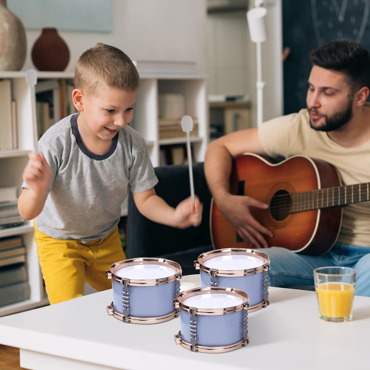 M SANMERSEN Kids Jazz Drum Set – 5-Piece Beginner Drum Kit for Ages 3-6 | Educational Toy Gift