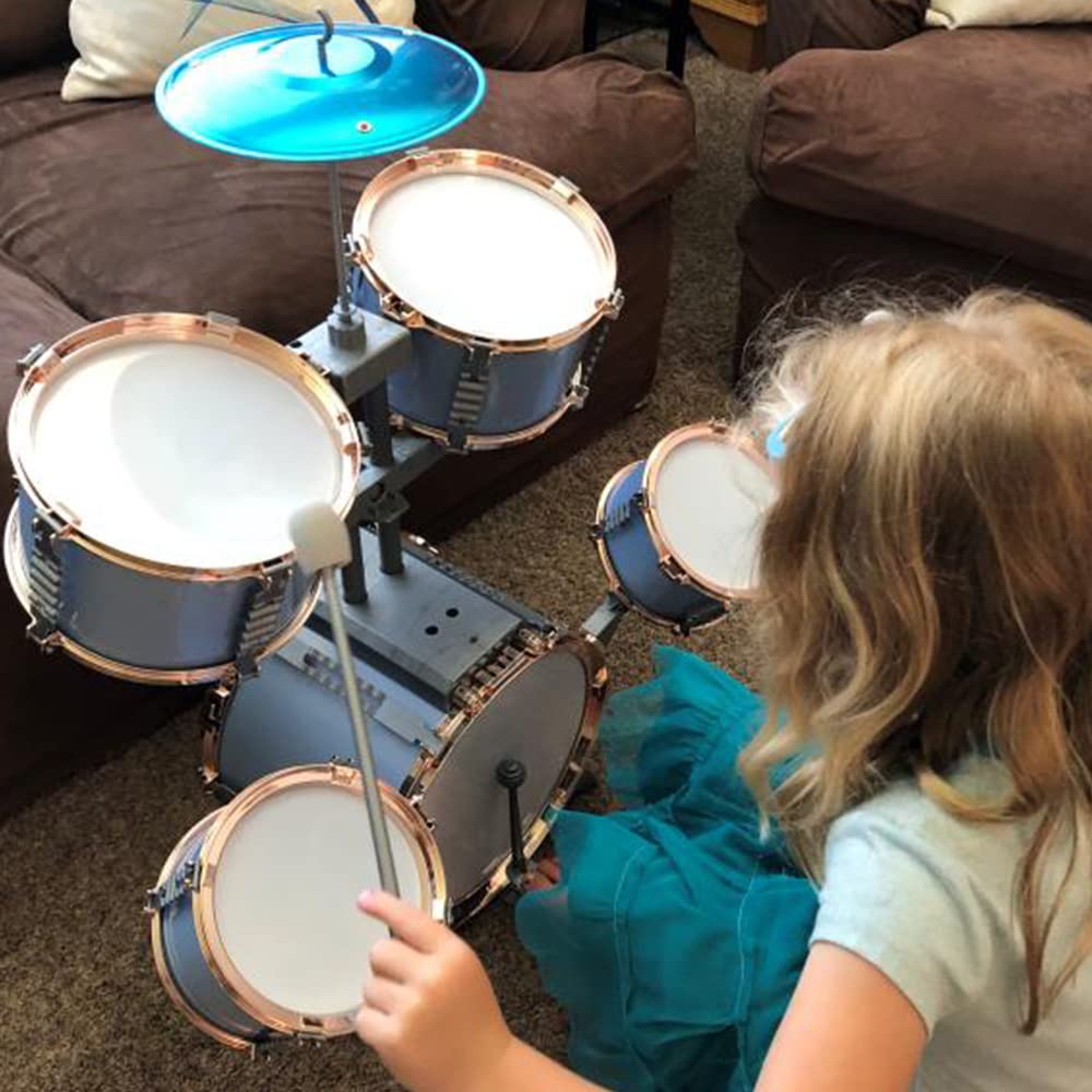 M SANMERSEN Kids Jazz Drum Set – 5-Piece Beginner Drum Kit for Ages 3-6 | Educational Toy Gift