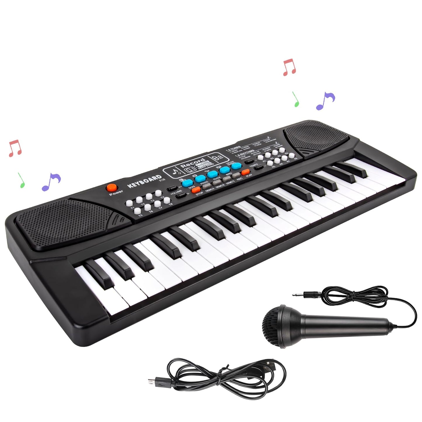 M SANMERSEN Kids Piano Keyboard - 37 Keys, Portable Beginner Keyboard with Microphone (Ages 3-6)