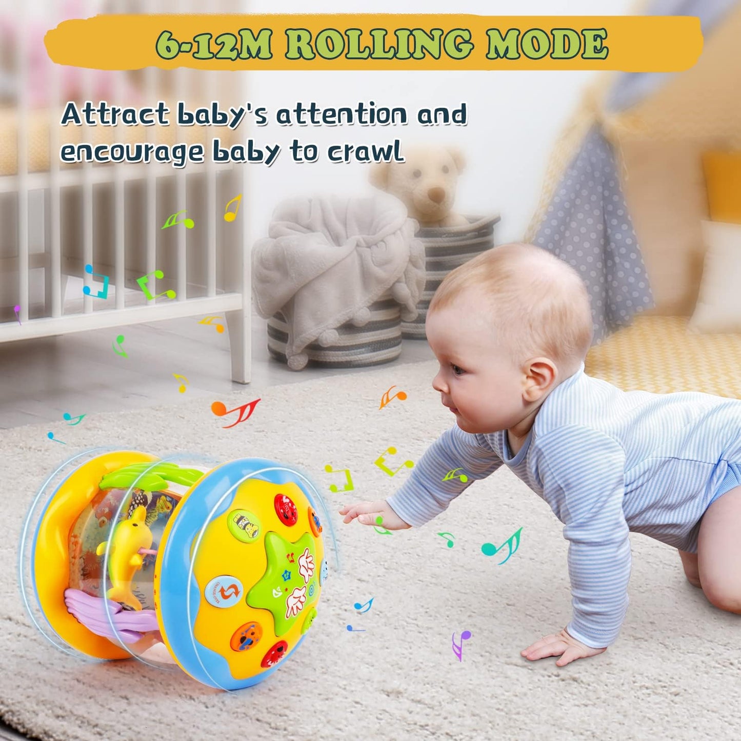 M SANMERSEN Ocean Lights Up Musical Baby Toy for 6-18 Months
