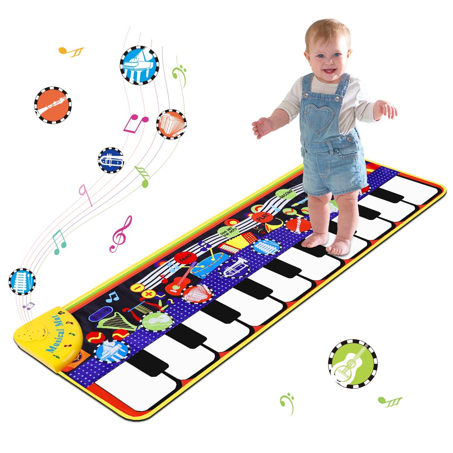 M SANMERSEN Musical Piano Mat for Toddlers – 28 Sounds Floor Keyboard & Dance Playmat