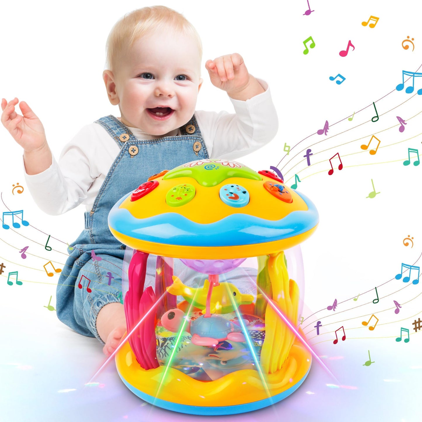 M SANMERSEN Ocean Lights Up Musical Baby Toy for 6-18 Months