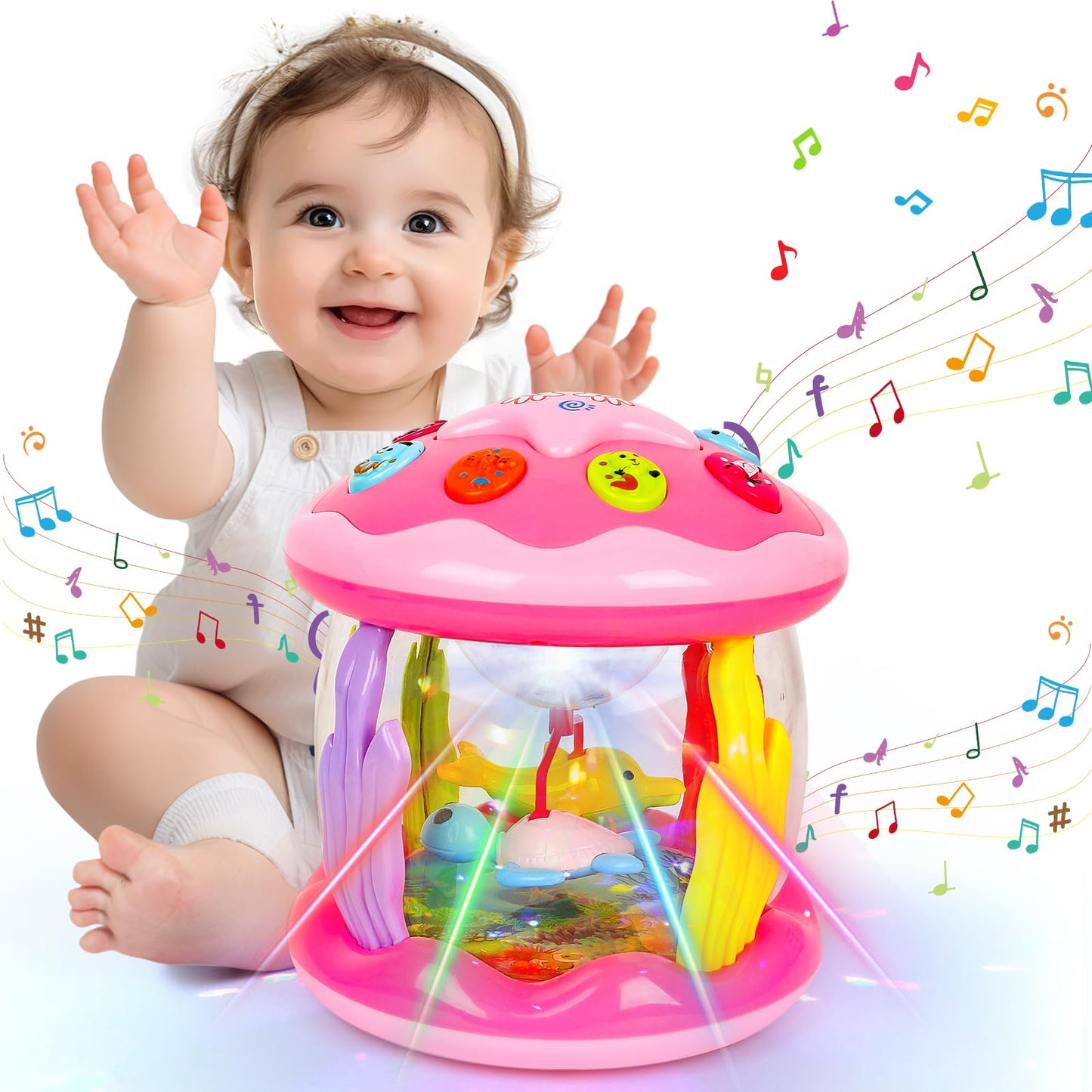 M SANMERSEN Ocean Rotating Projector Toy for Babies 6-12 Months