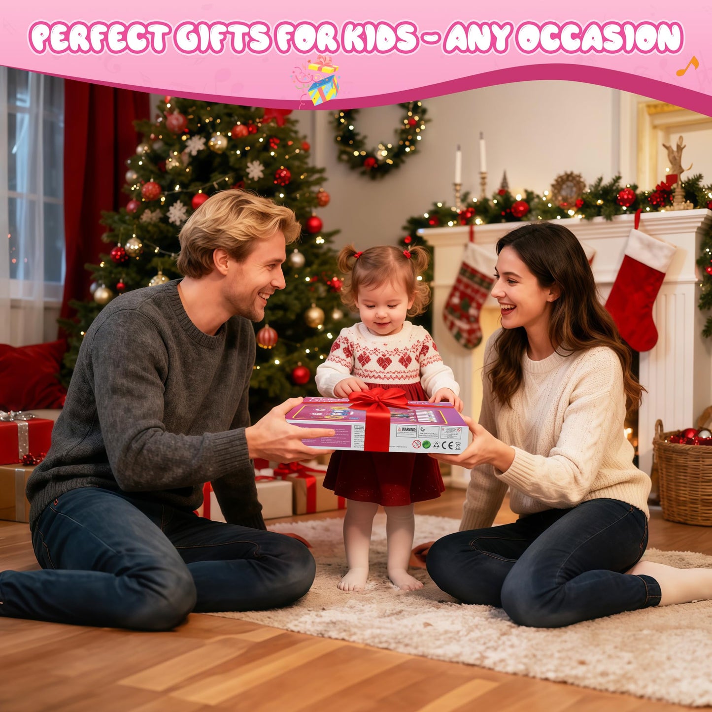 M SANMERSEN Piano Mat 3-in-1 Baby Musical Play Mat for 12-36 Months