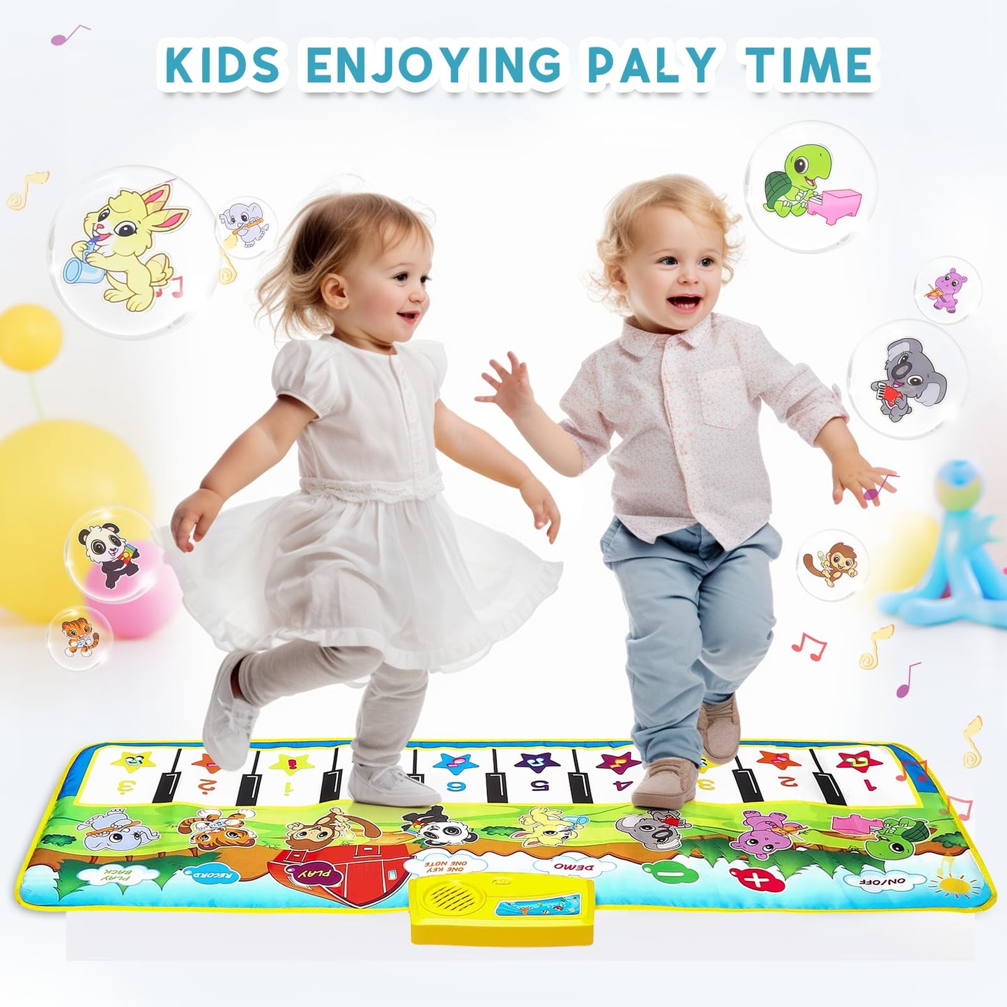 M SANMERSEN Piano Mat – 39.5 x 14 in Interactive Floor Keyboard for Toddlers with 8 Instrument Sounds