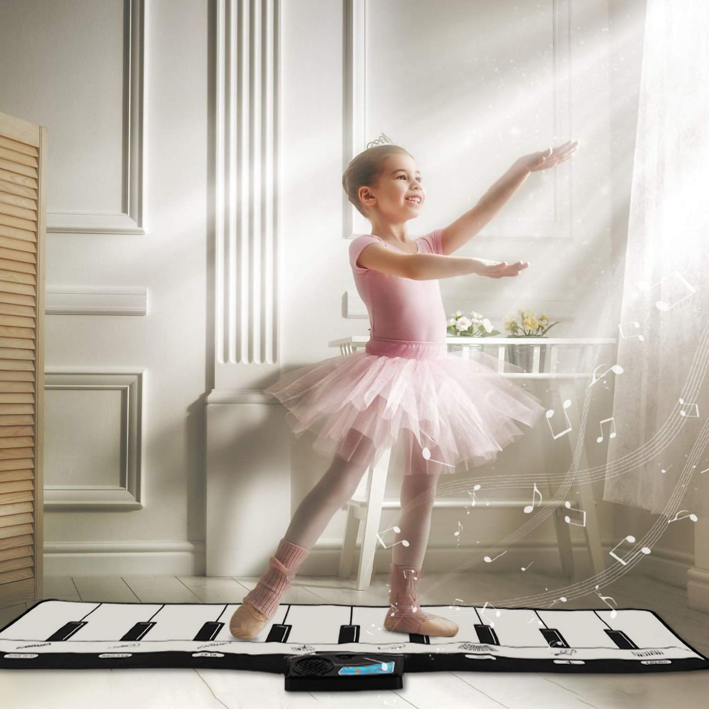 M SANMERSEN Piano Mat - 8 Instrument Sounds Floor Keyboard for Kids, Early Educational Toy
