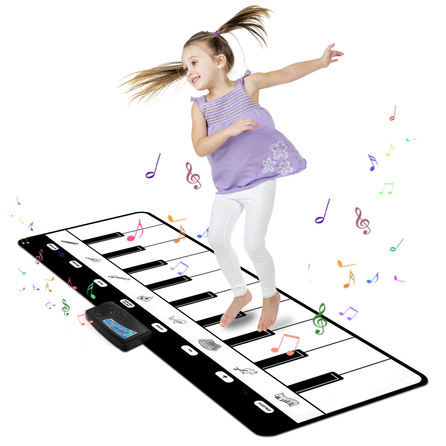 M SANMERSEN Piano Mat - 8 Instrument Sounds Floor Keyboard for Kids, Early Educational Toy