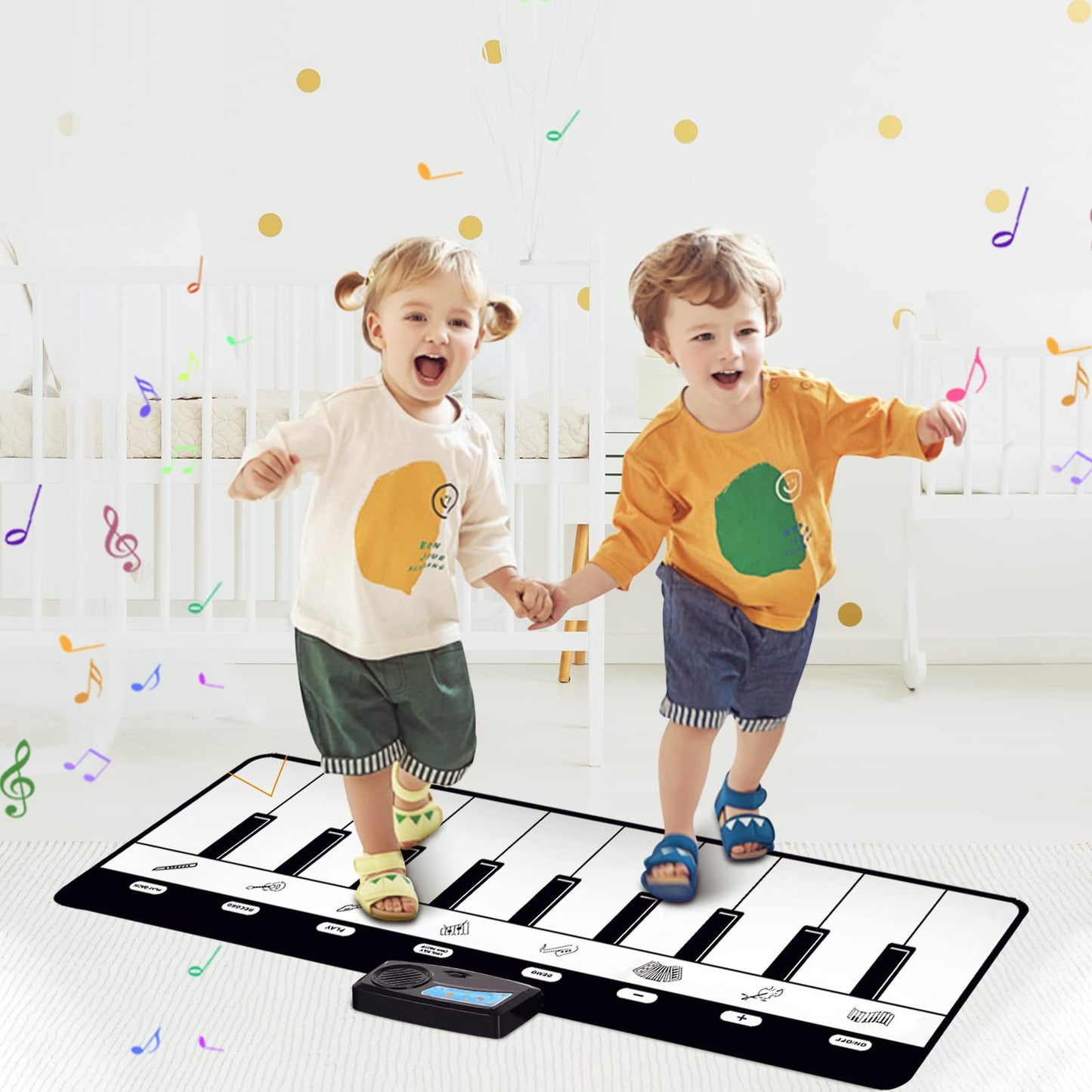 M SANMERSEN Piano Mat - 8 Instrument Sounds Floor Keyboard for Kids, Early Educational Toy