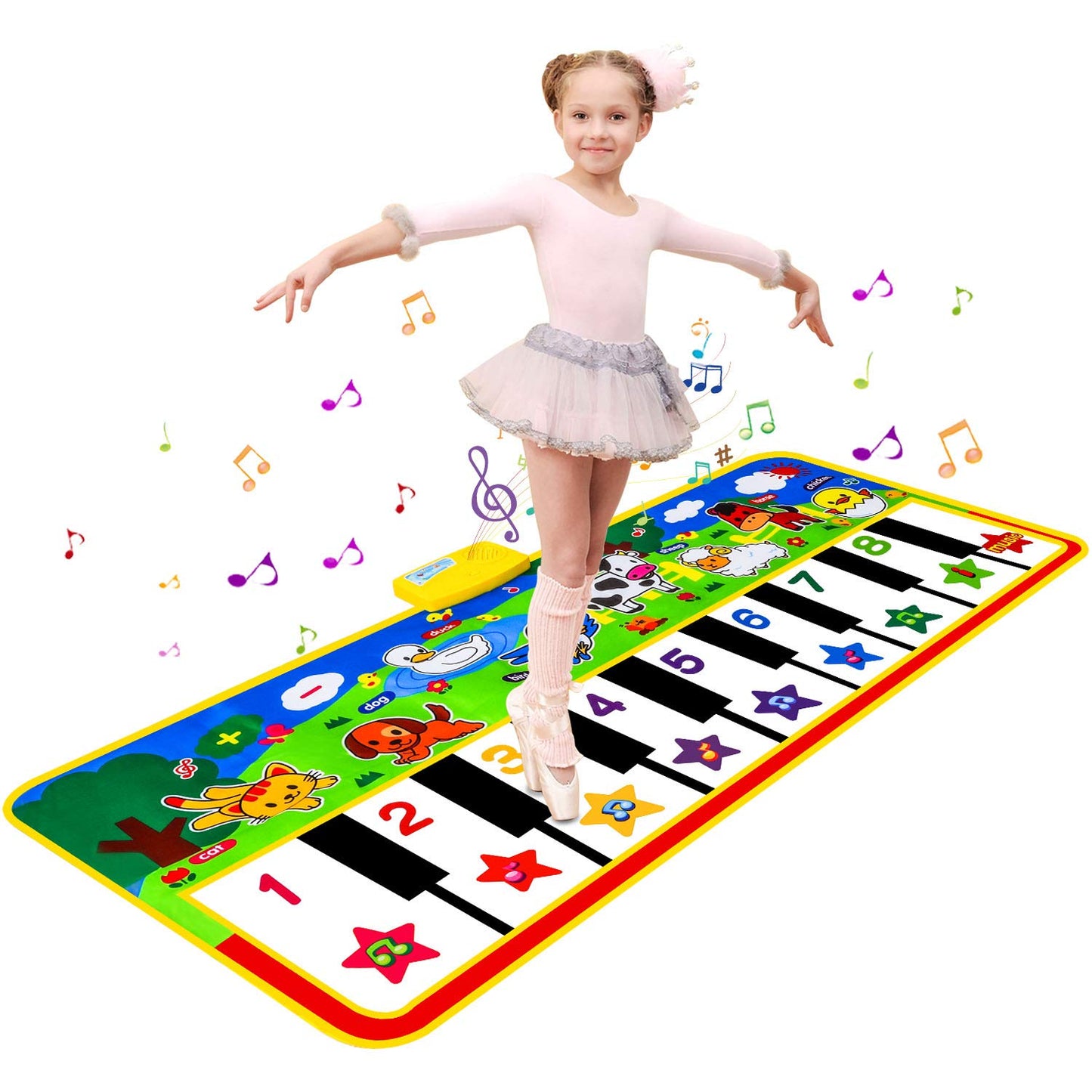 M SANMERSEN Piano Mat 53x23 Inches – Large Floor Keyboard Toy with 8 Animal Sounds for Toddlers