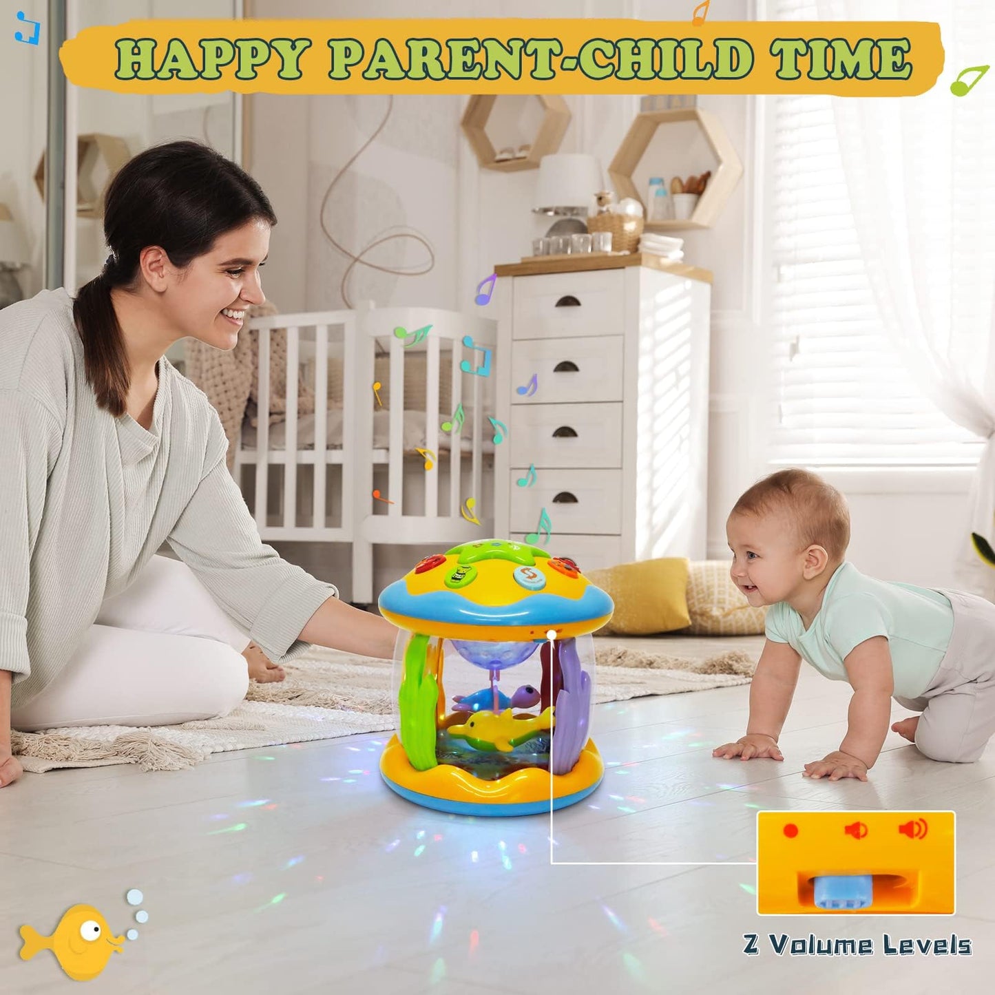 M SANMERSEN Ocean Lights Up Musical Baby Toy for 6-18 Months