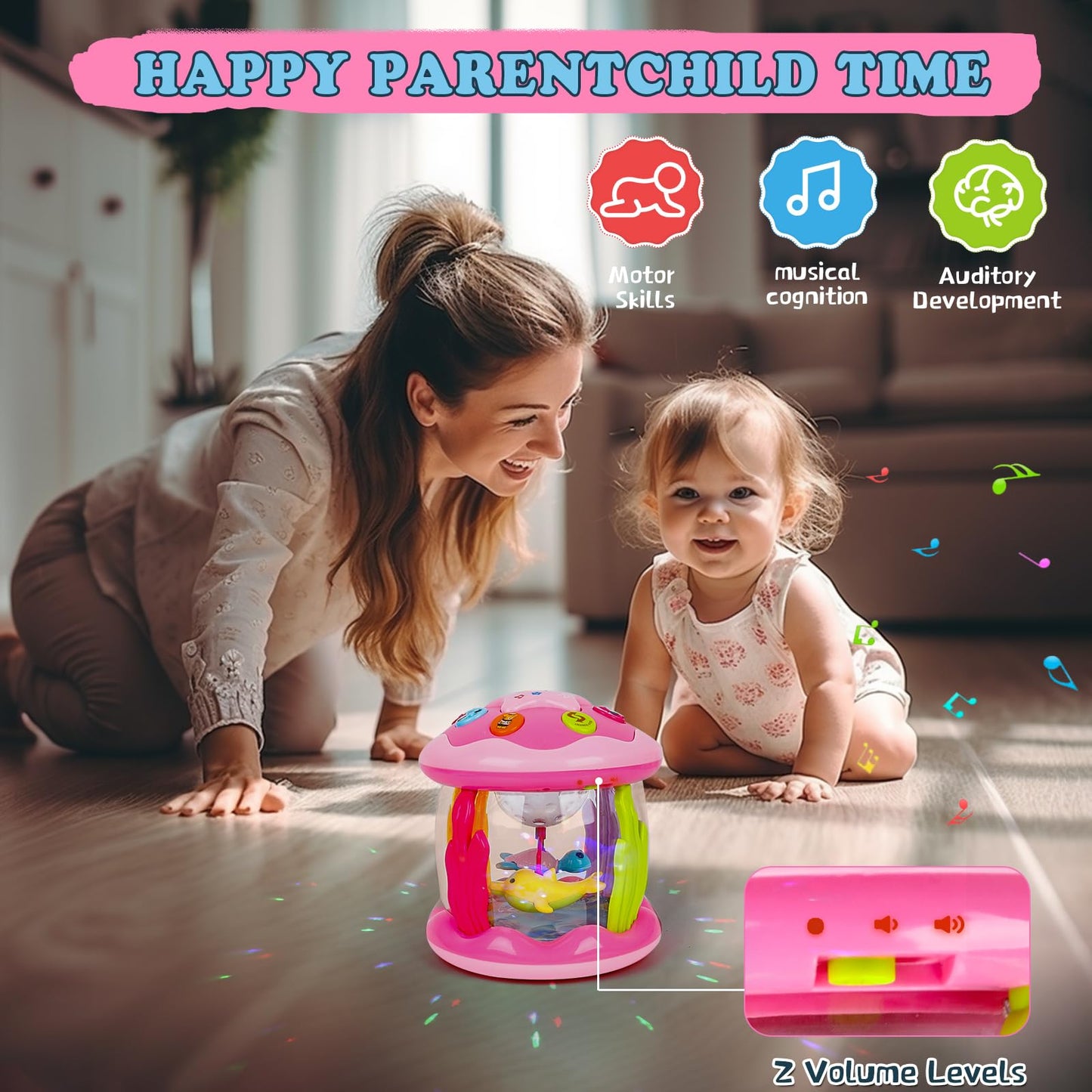 M SANMERSEN Ocean Rotating Projector Toy for Babies 6-12 Months