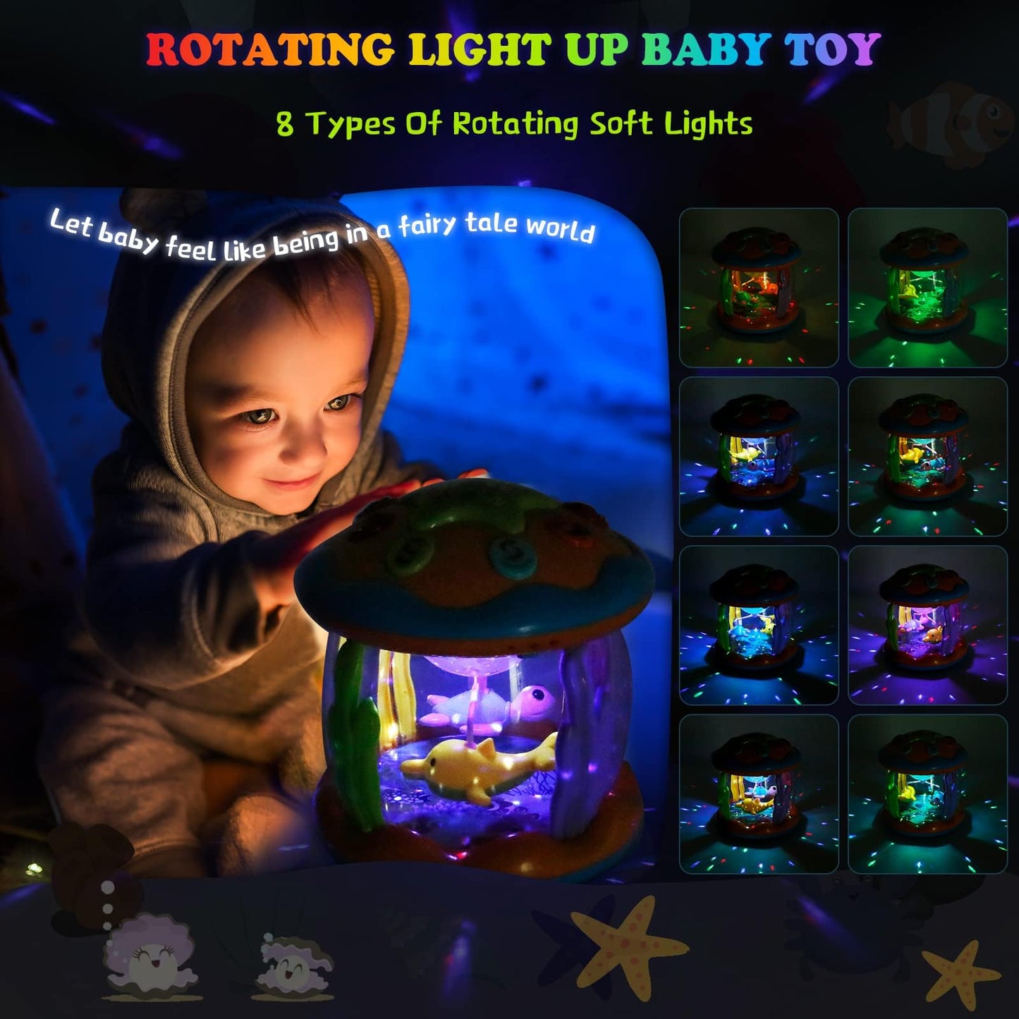 M SANMERSEN Ocean Lights Up Musical Baby Toy for 6-18 Months