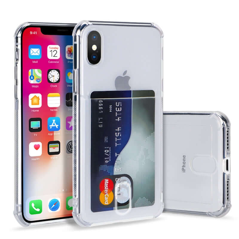 Soft TPU Clear Case With Card Slot - For iPhone XR