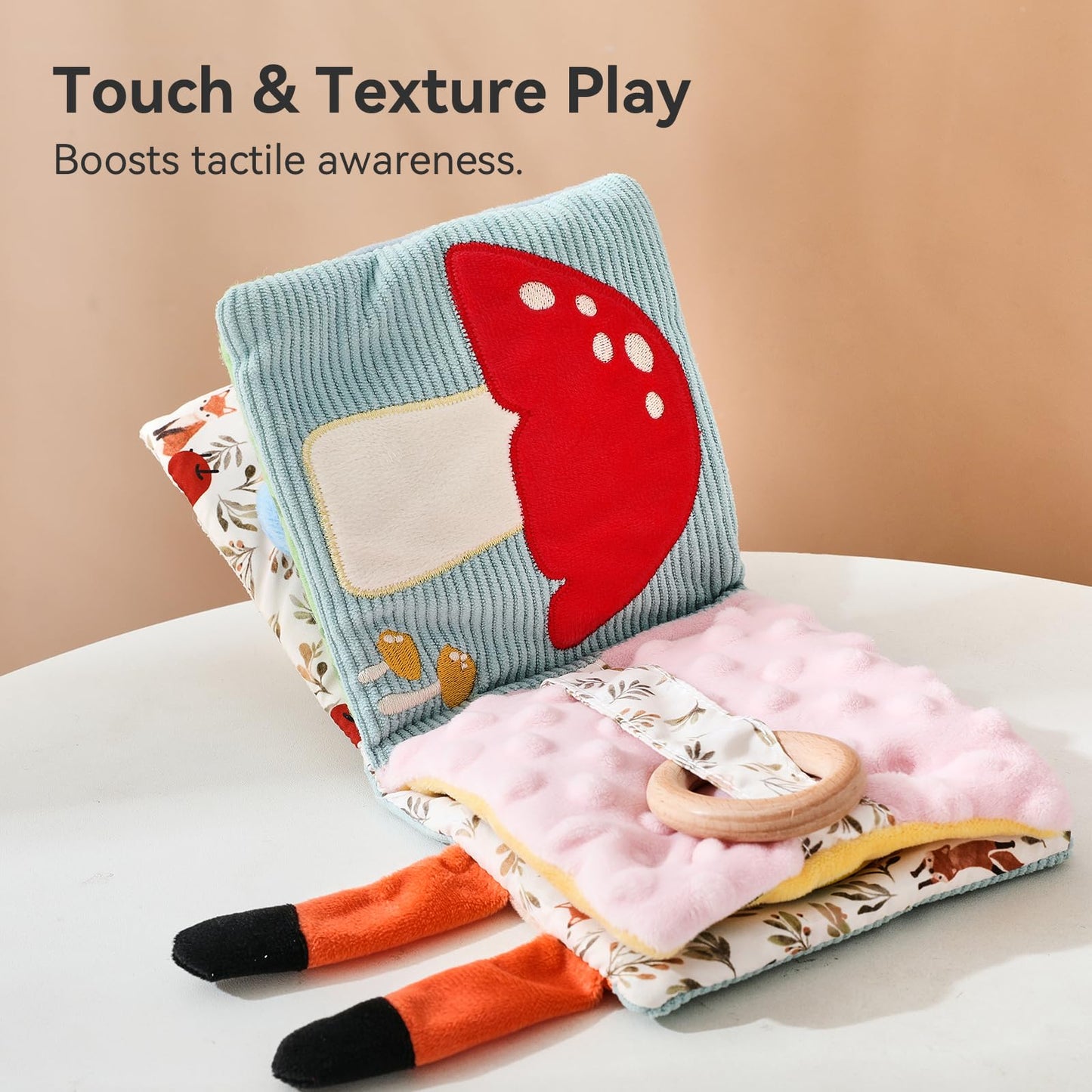 Macabaka Montessori Soft Baby Book – Sensory Toy for 0–12 Months, Tummy Time & Textures