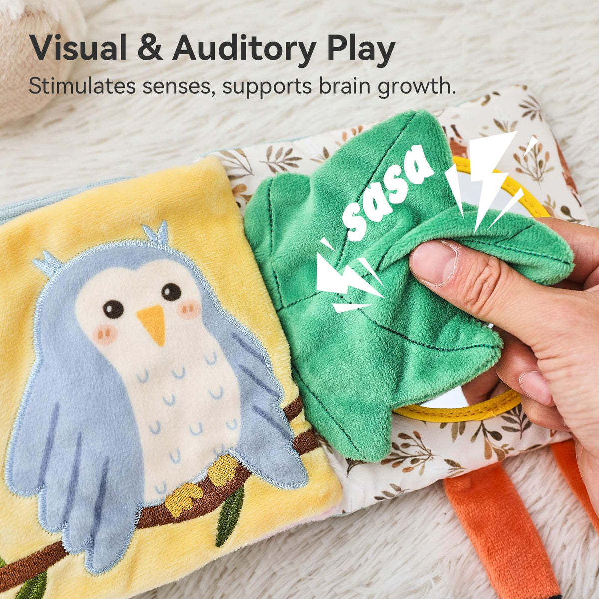 Macabaka Montessori Soft Baby Book – Sensory Toy for 0–12 Months, Tummy Time & Textures