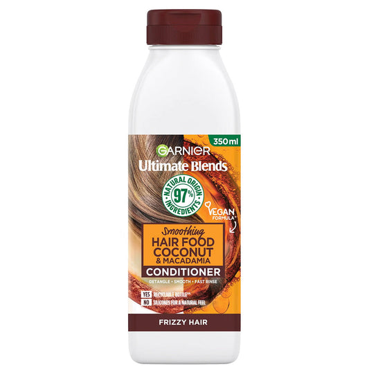 Garnier Hair Food Coconut & Macadamia Conditioner: Nourishing & Smoothing for Dry, Frizzy Hair 350 ml/11.83 oz