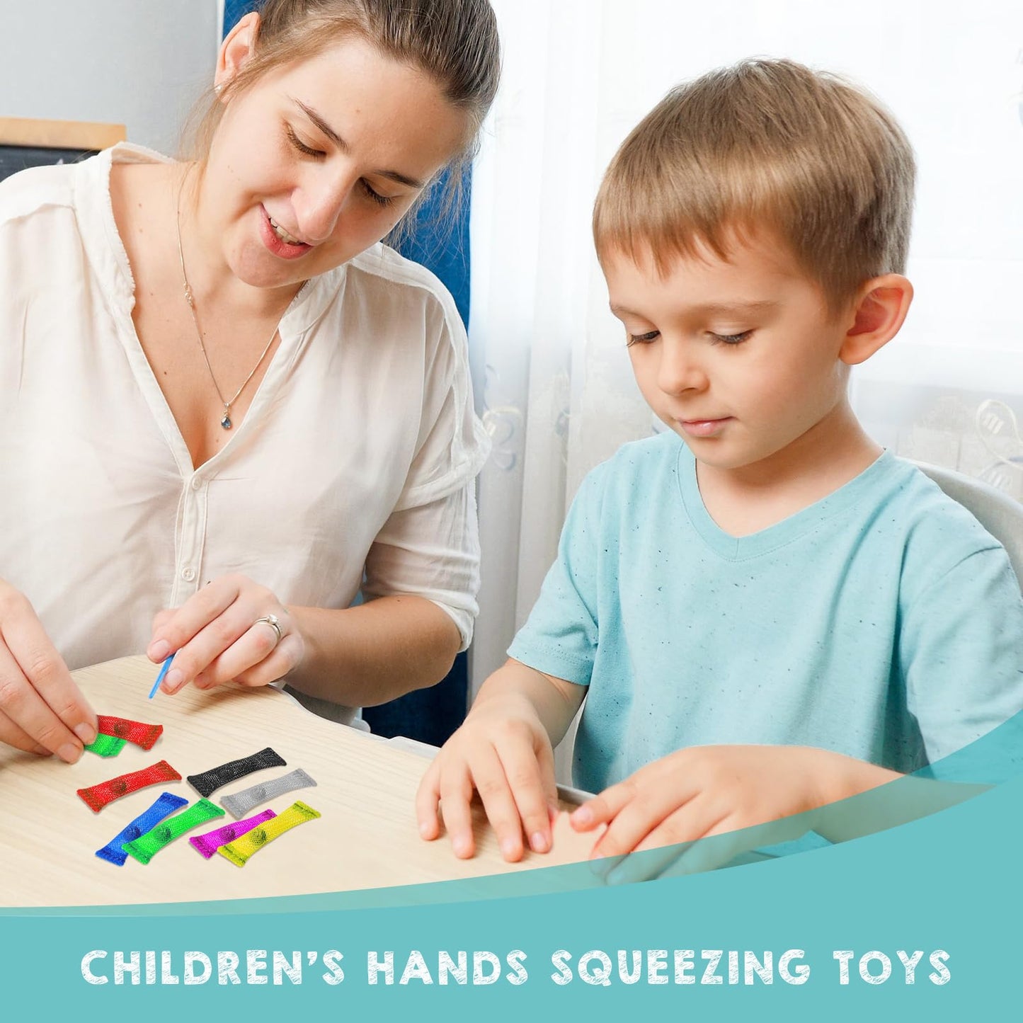 Macarrie 100-Pack Marble Mesh Fidget Toys for Stress Relief | Silent Sensory Fidgets