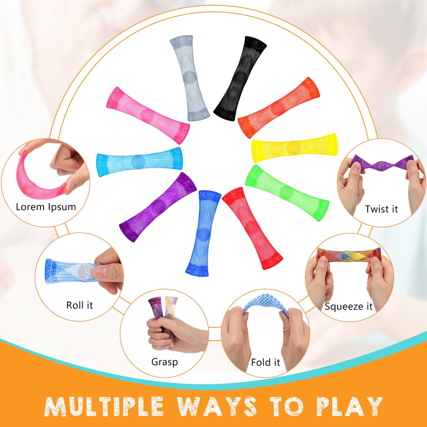 Macarrie 100-Pack Marble Mesh Fidget Toys for Stress Relief | Silent Sensory Fidgets