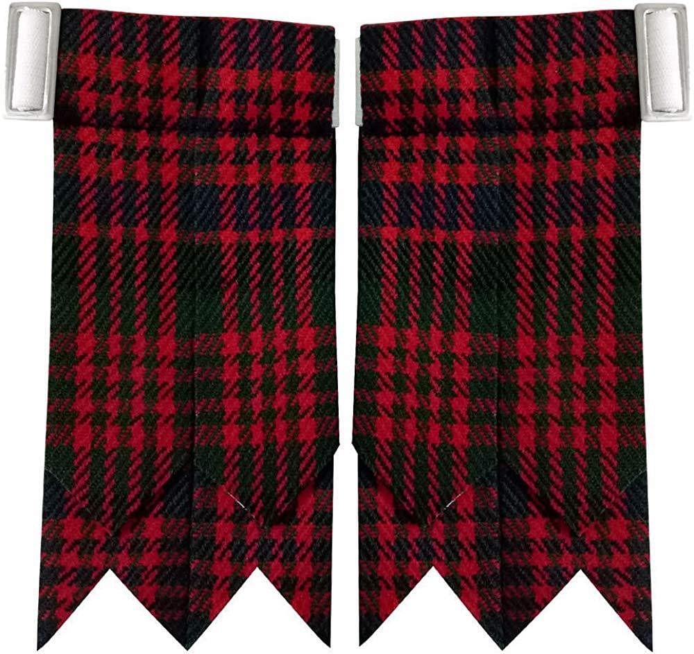 MacDonald Scottish Kilt Hose Sock Flashes Garter Pointed Highland Wear