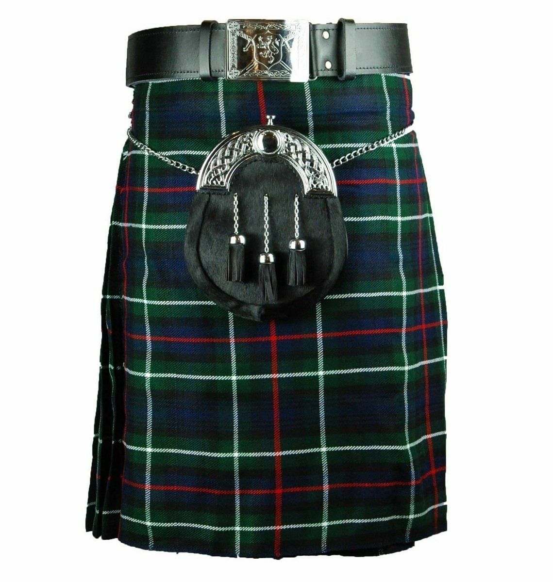 Mackenzie Scottish Men's Kilt Traditional With  Sporran, Chain, Belt, Buckle